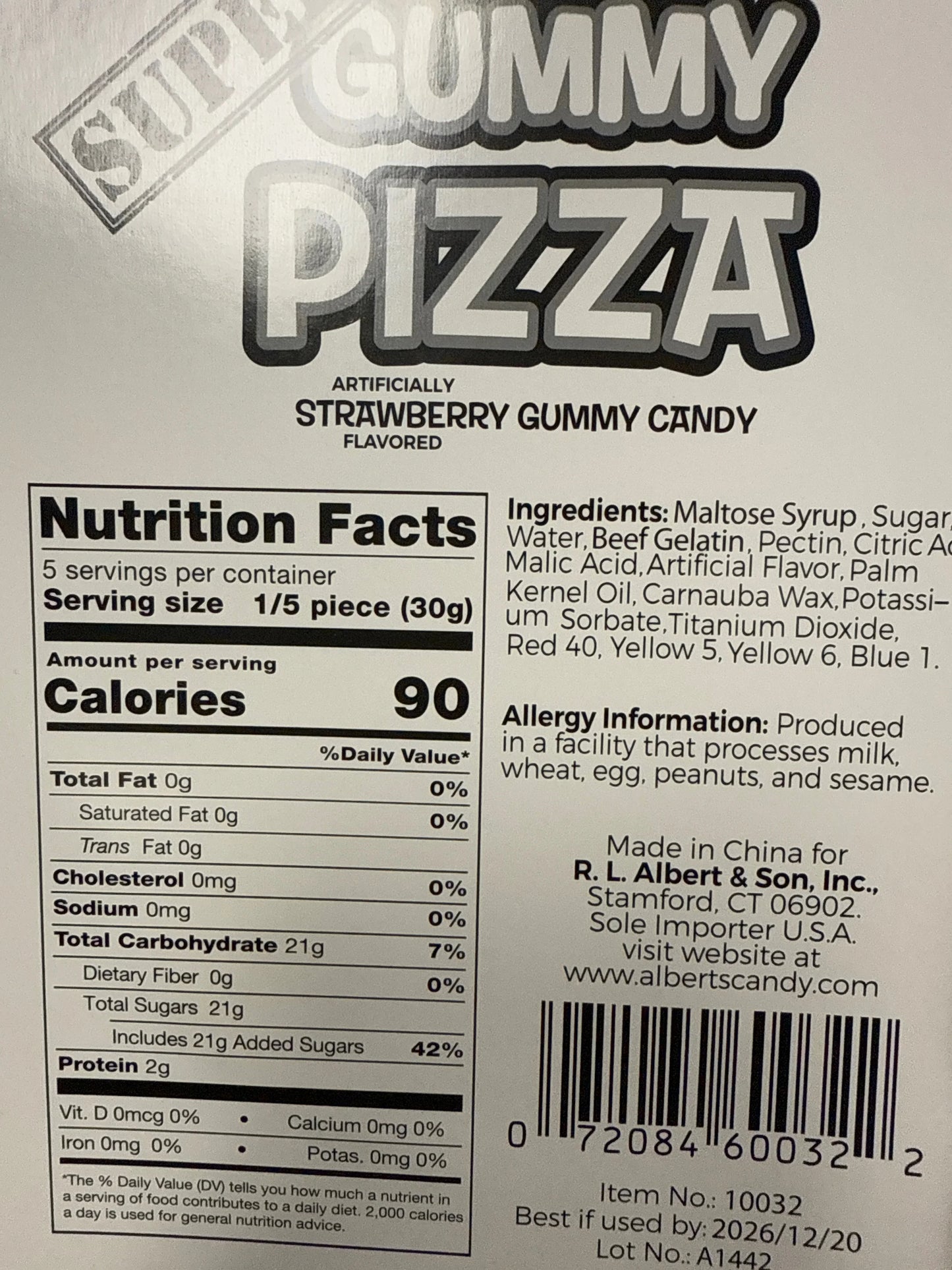 Super Gummy Pizza Candy 150G - U.S Edition