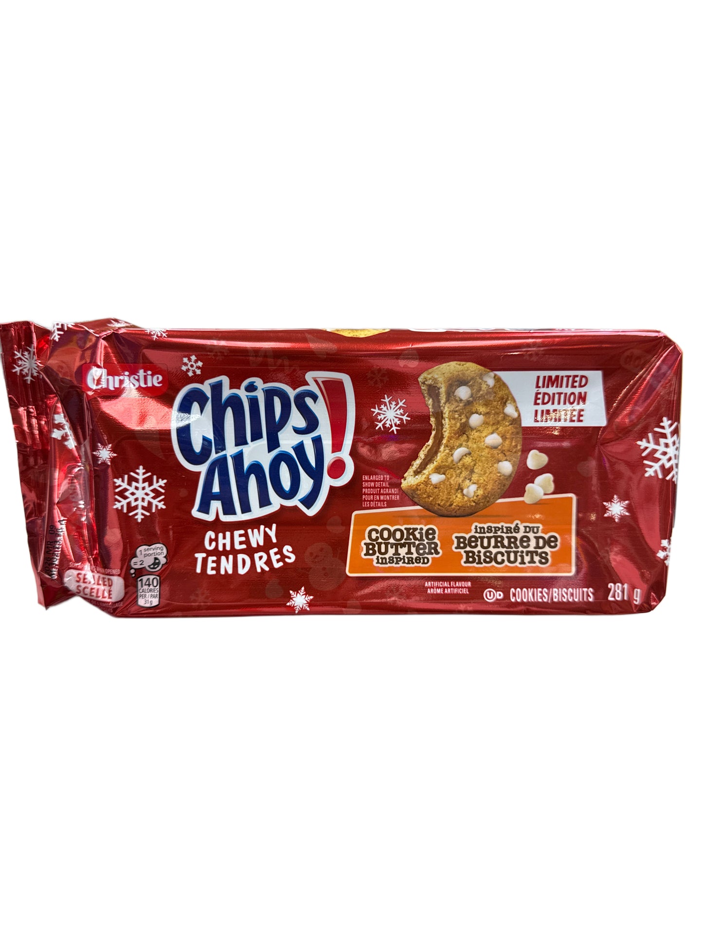 Chips Ahoy Chewy Tenders Christmas Limited Edition Cookie Butter Flavour 281G - Canadian Edition
