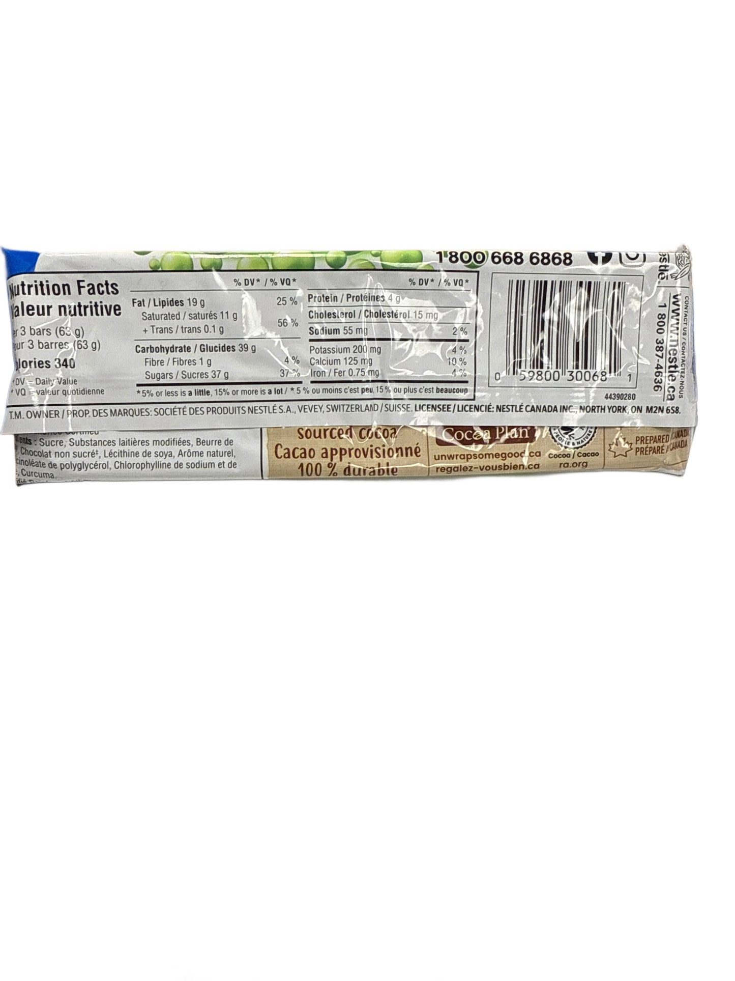 Aero King Size Chocolat à la Menthe Poivrée 63G - Édition Canadienne