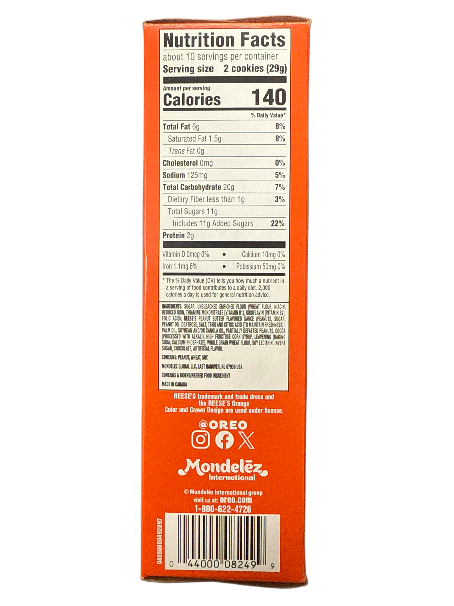 Oreo Family Size Reeses's Peanut Butter Creme With Oreo Cookie Crumbs 306G - U.S Edition