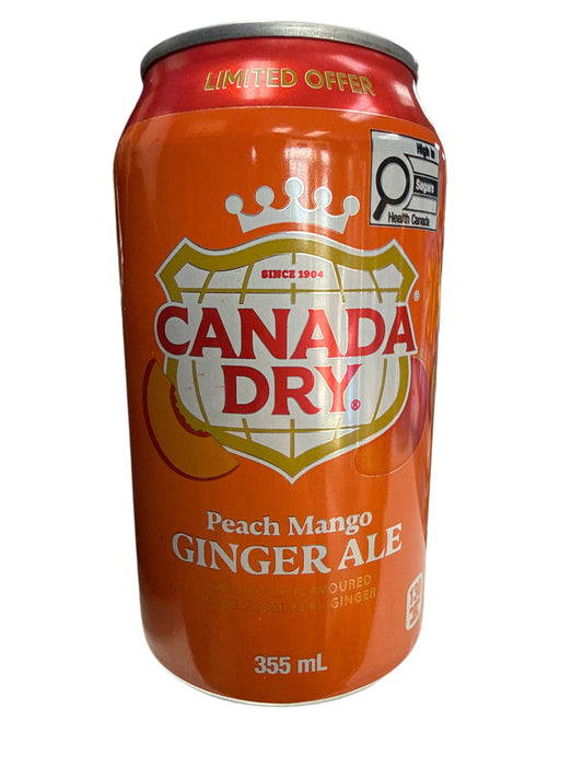 Canada Dry Ginger Ale de Durazno, Mango y Jengibre 355ML - Edición Canadiense