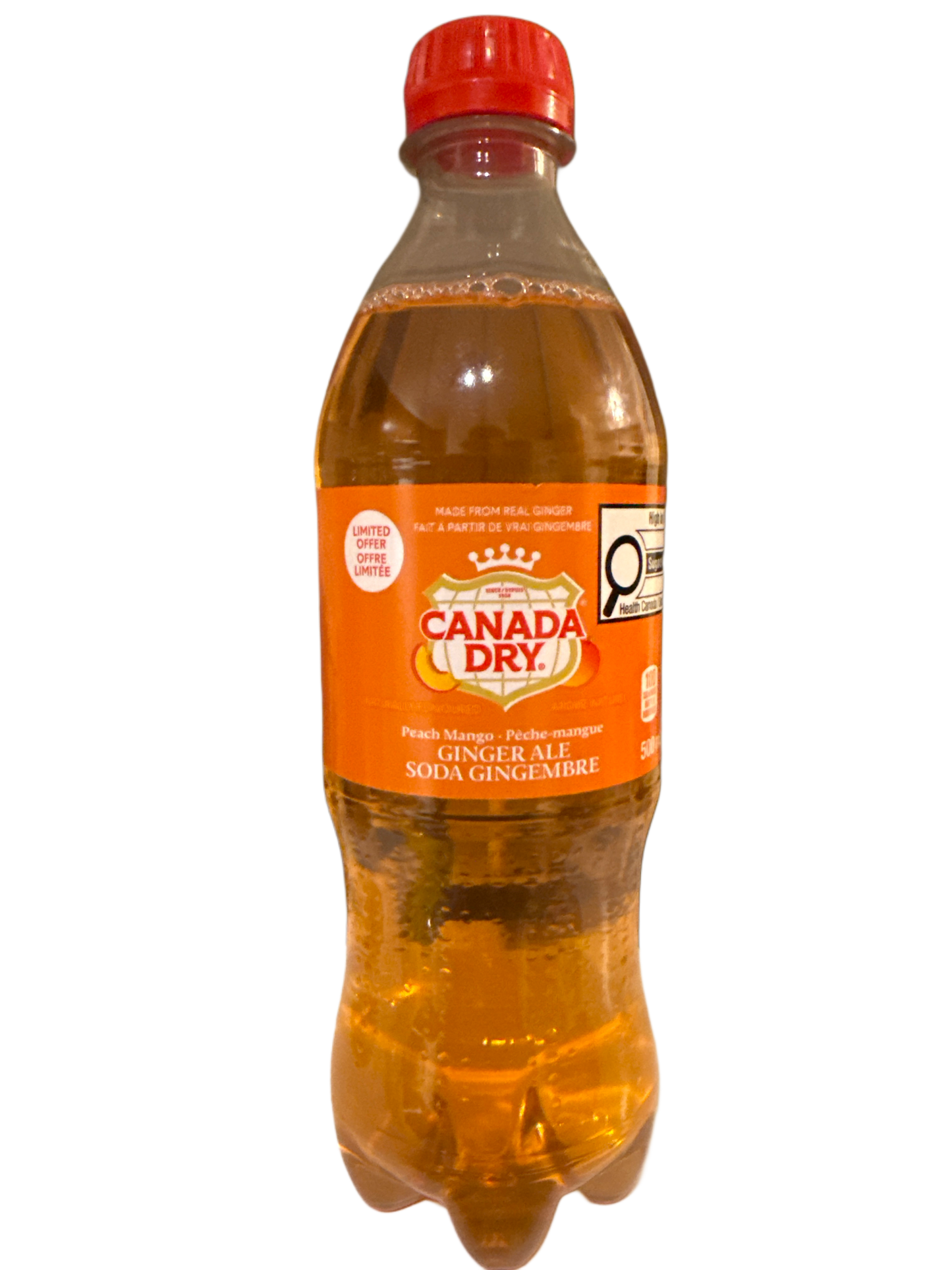 Canada Dry Peach Mango Ginger Ale Bottle 500ML - Canadian Edition