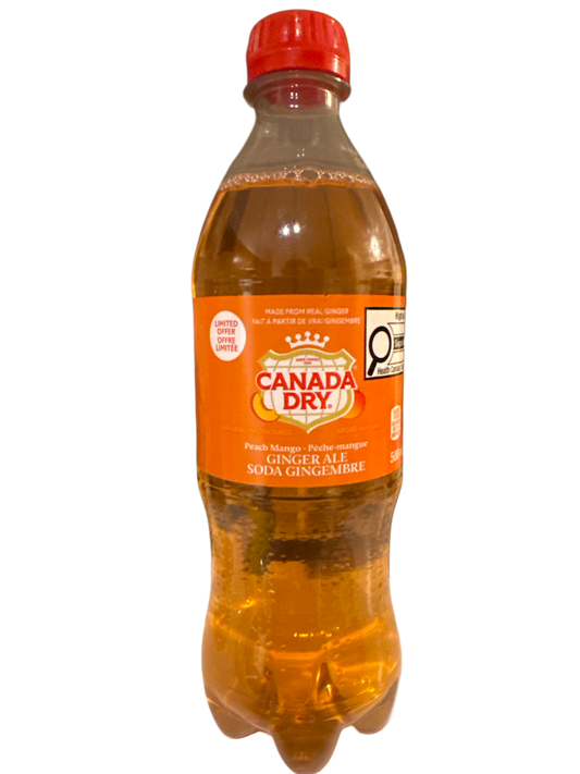 Canada Dry Peach Mango Ginger Ale Bottle 500ML - Canadian Edition