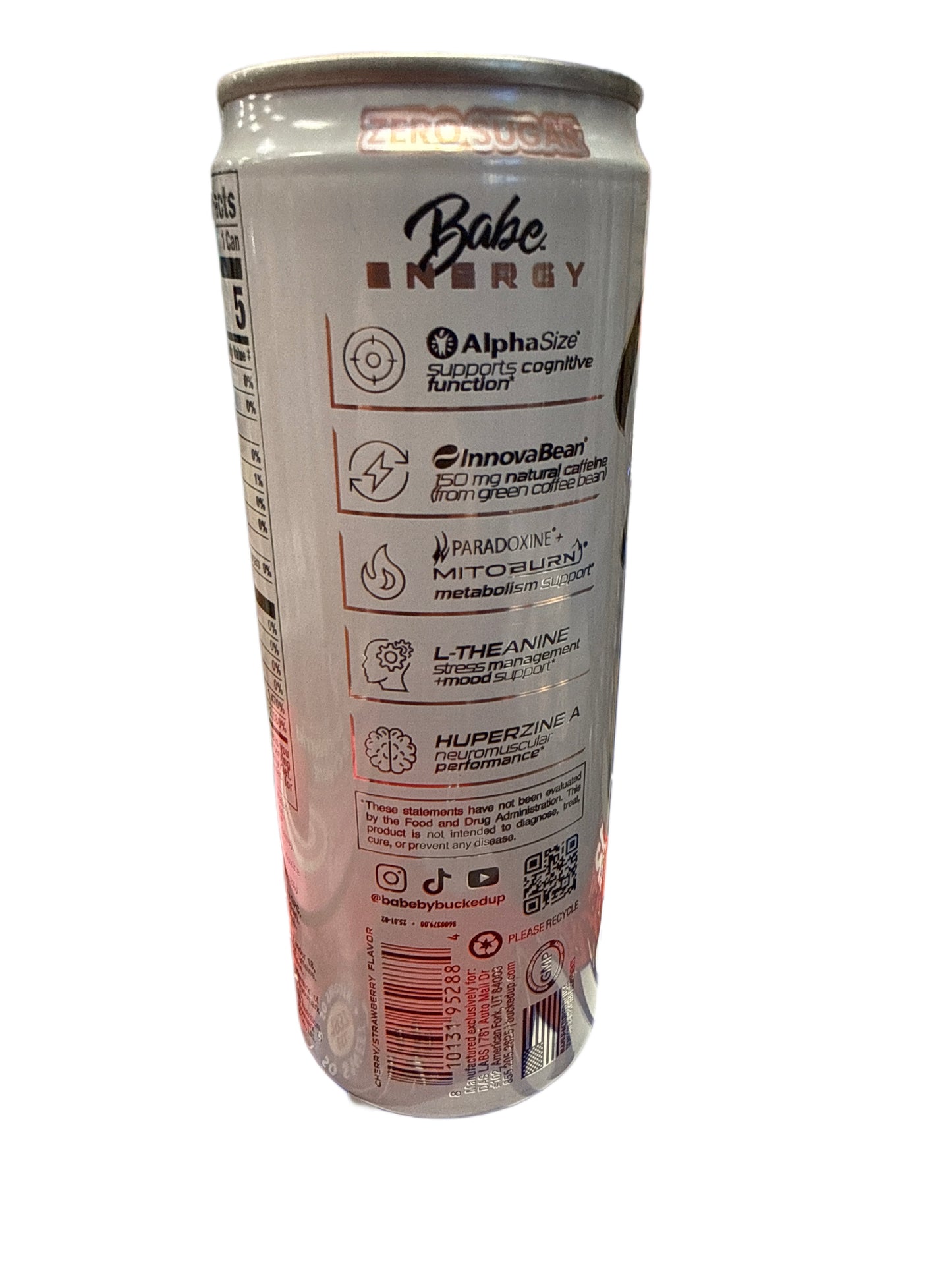 Bucked Up Babe Zero Sugar Cherry Blossom Energy Drink 355ML - International Edition