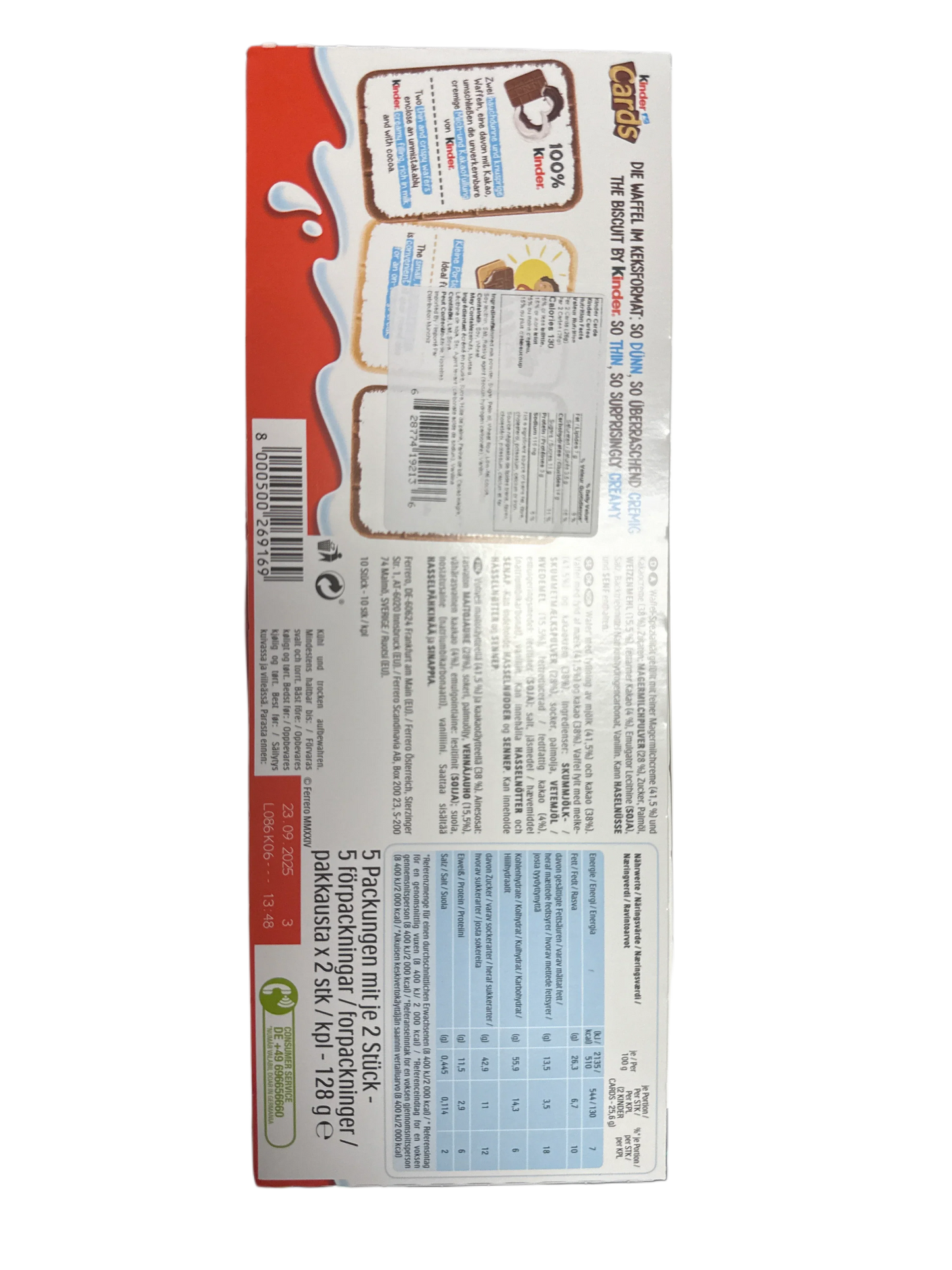Kinder Cards Chocolate Wafer 128G - Sweden Edition