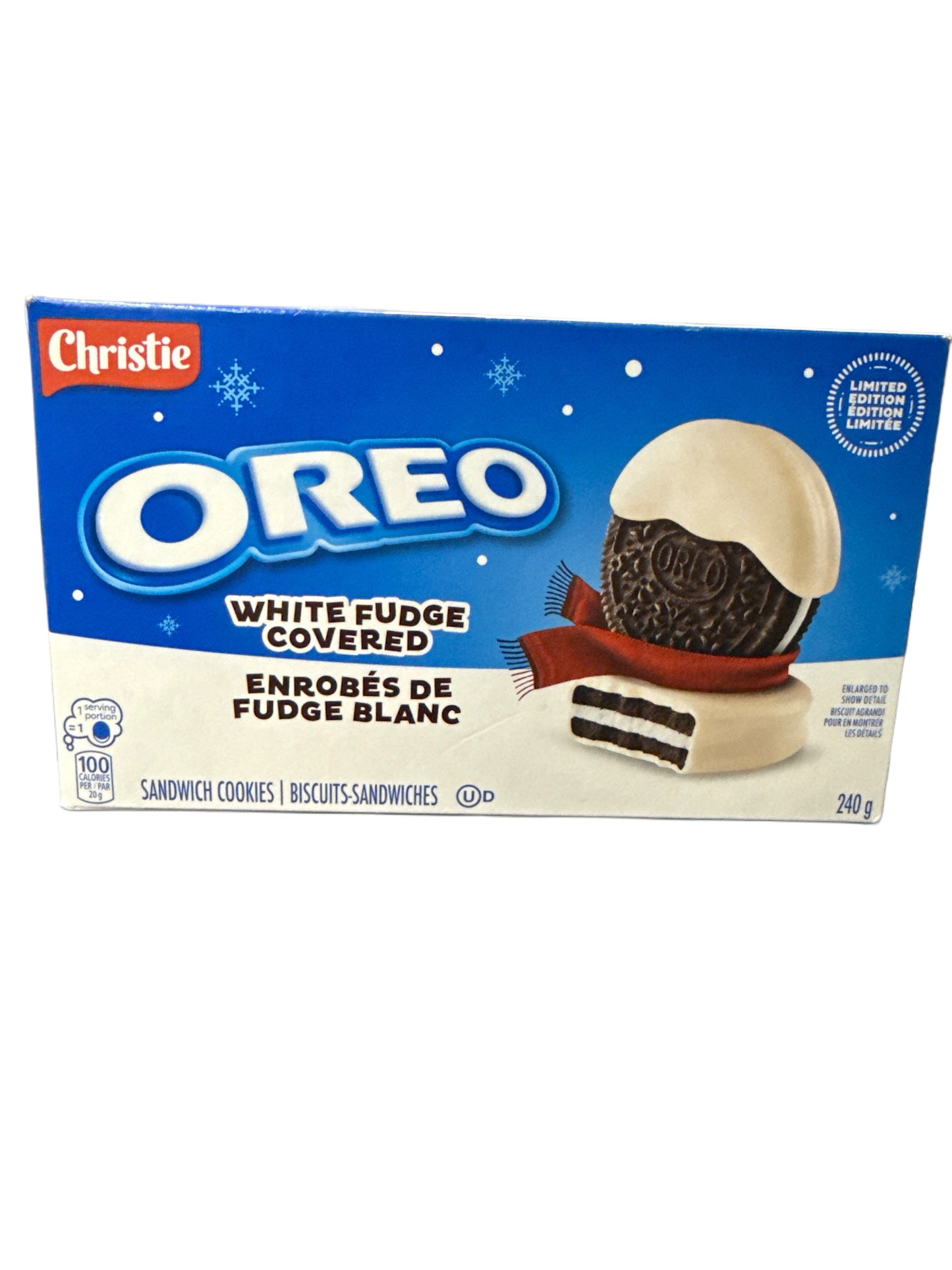 Oreo Limited Edition White Fudge Covered Cookies 240G - Canadian Edition