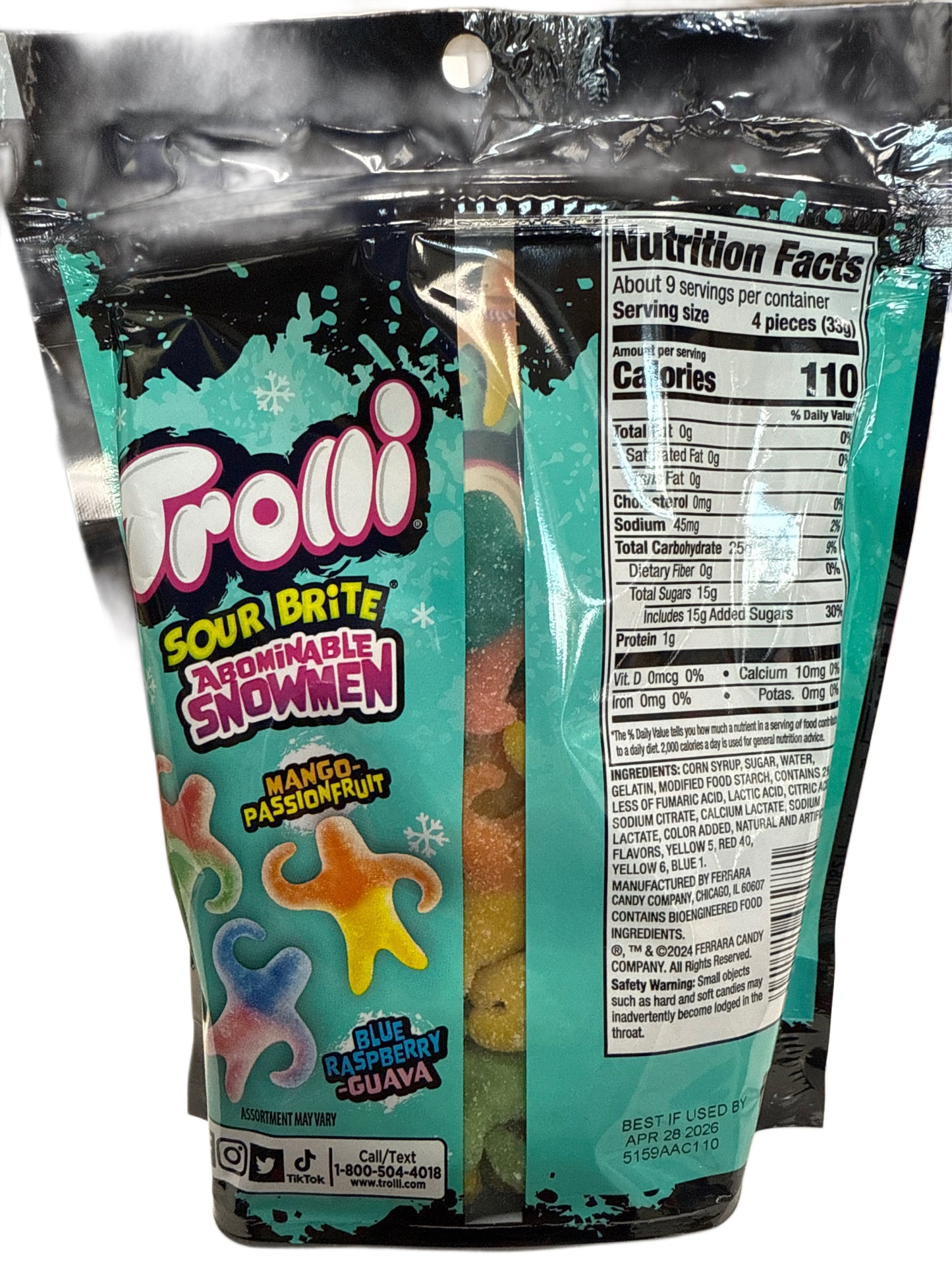 Trolli Sour Brite Christmas Abominable Snowmen Candy 283G - U.S Edition