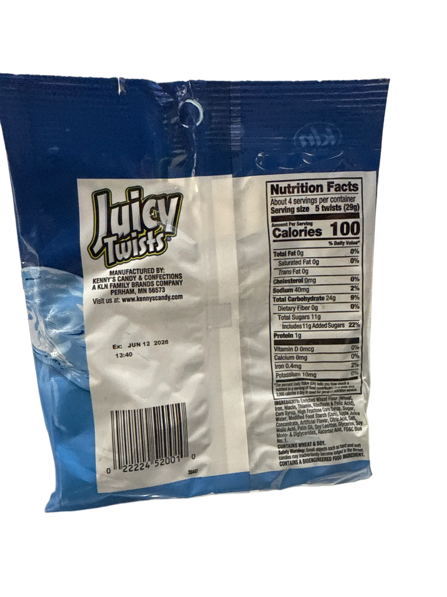 Juicy Twists Blue Raspberry Flavour Candy 113G - U.S Edition