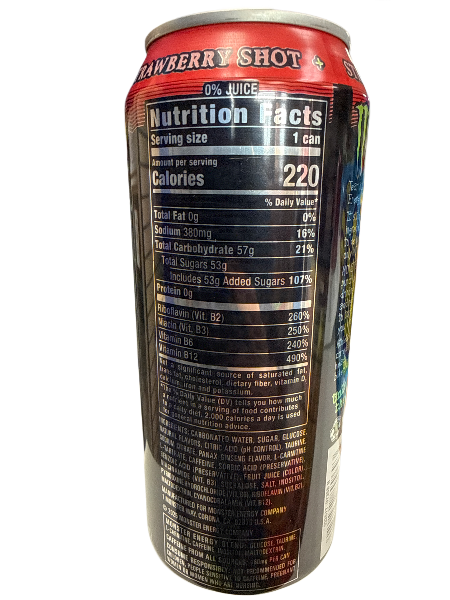 Monster Strawberry Shot Energy 473ML - U.S Edition