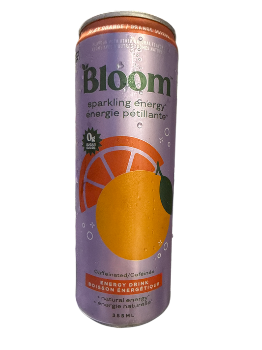 Bloom Zero Sugar Juicy Orange Sparkling Energy Drink 355ML - Canadian Edition
