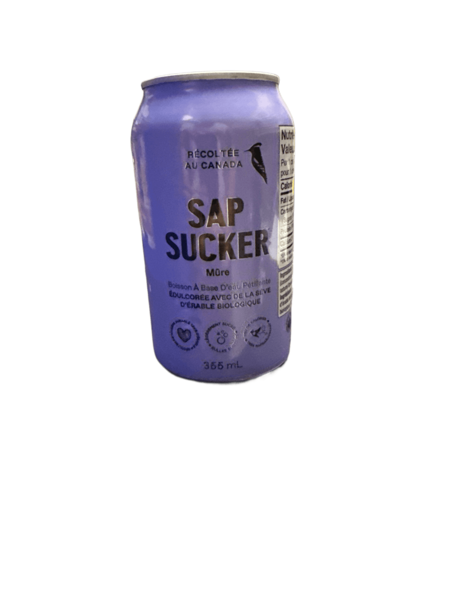 Sap Sucker Blackberry Sparkling Water Sweetened with Organic Maple Sap 355ML - Canadian Edition