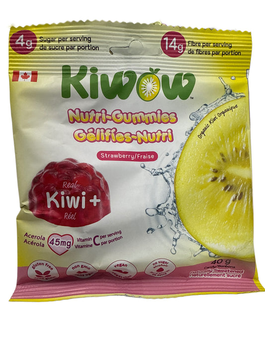 Kiwow Nutri-Gummies saveur kiwi et fraise 40G - Édition canadienne