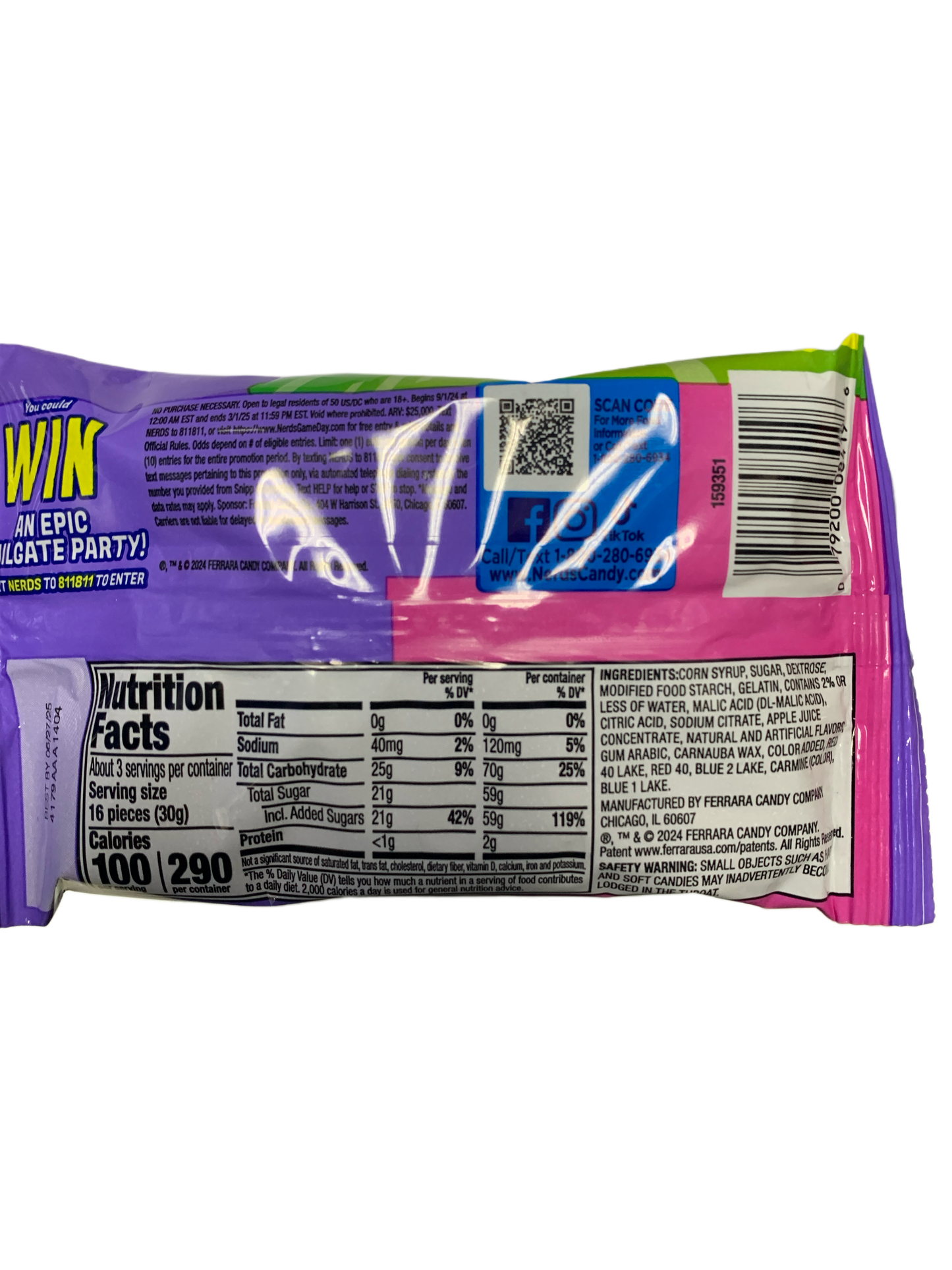 Nerds Gummy Clusters Grape Strawberry Blitz Share Pack 30G - U.S Edition