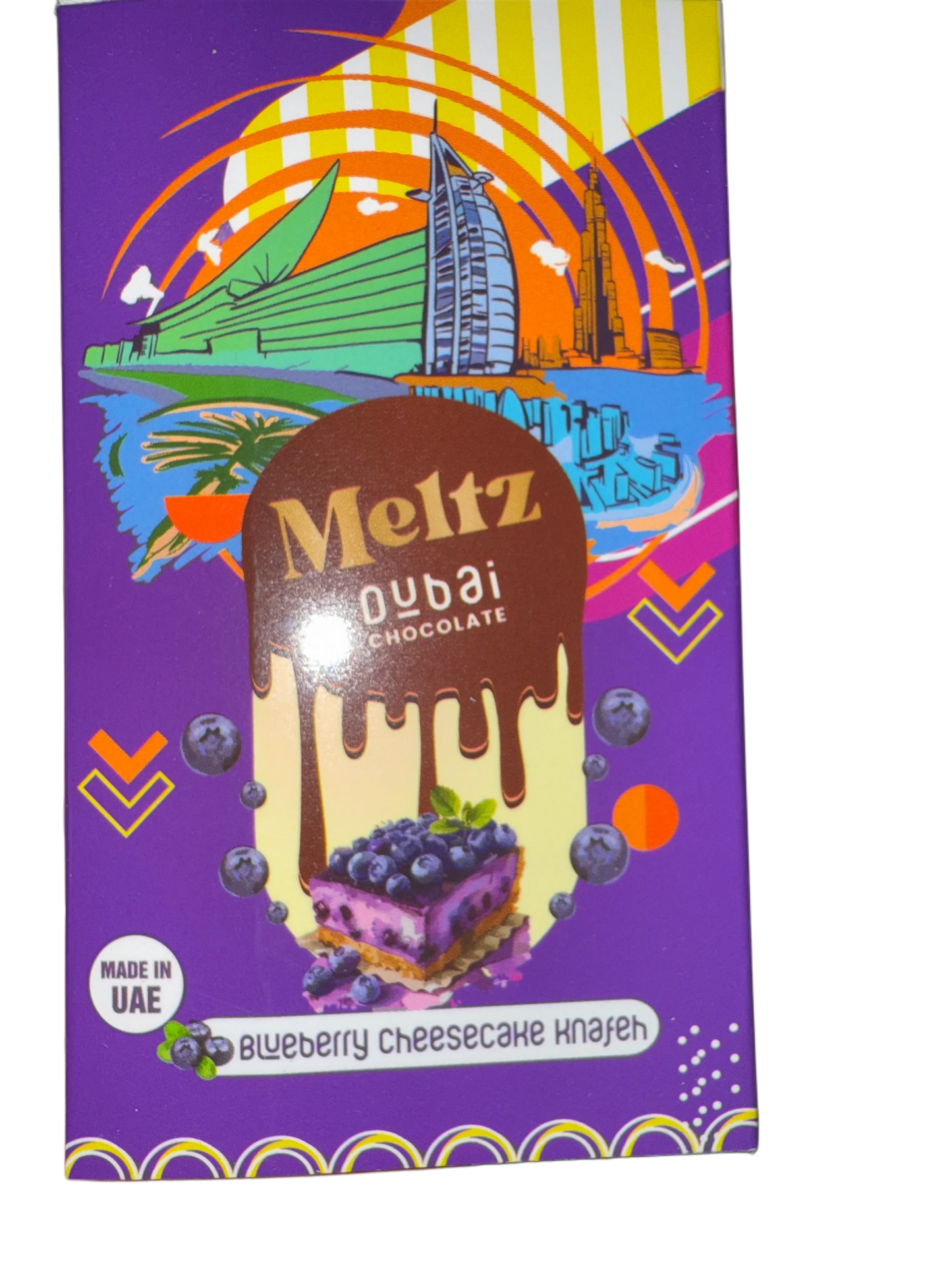 Meltz Dubai Chocolate Blueberry Cheesecake Knafeh Flavour 75G - Dubai Edition