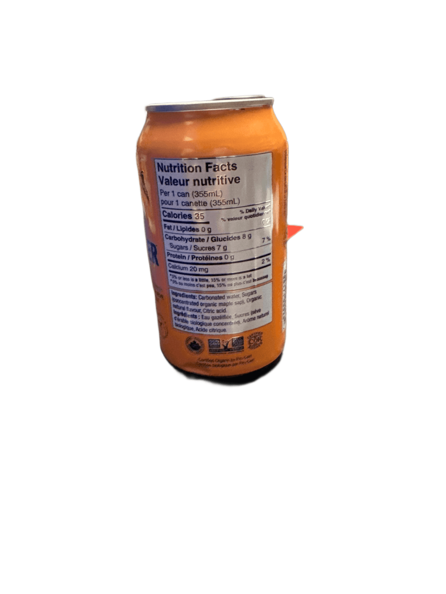 Sap Sucker Peach Sparkling Water Sweetened with Organic Maple Sap 355ML - Canadian Edition