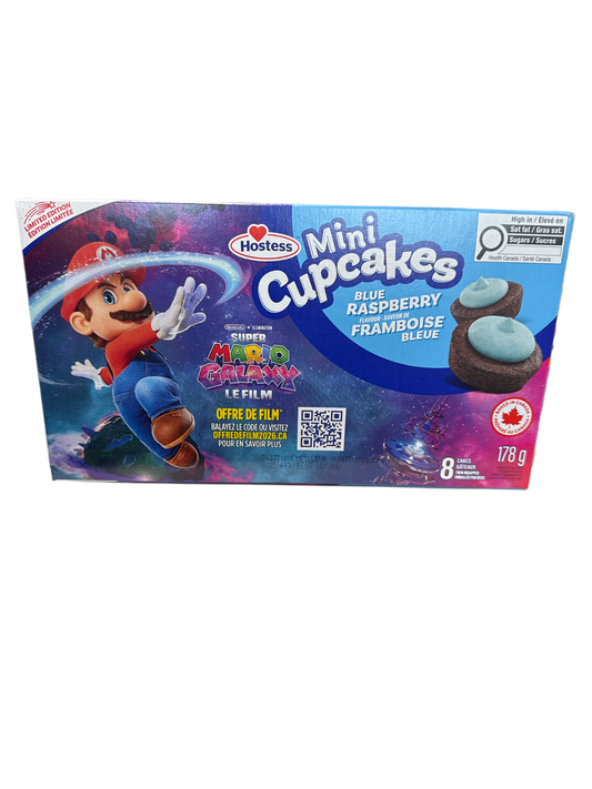 Hostess Super Mario Galaxy Limited Edition Blue Raspberry Mini Cupcakes 178G - Canadian Edition