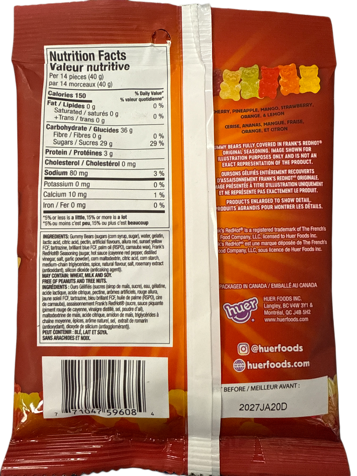Franks RedHot Spicy Gummy Bears 100G - U.S Edition