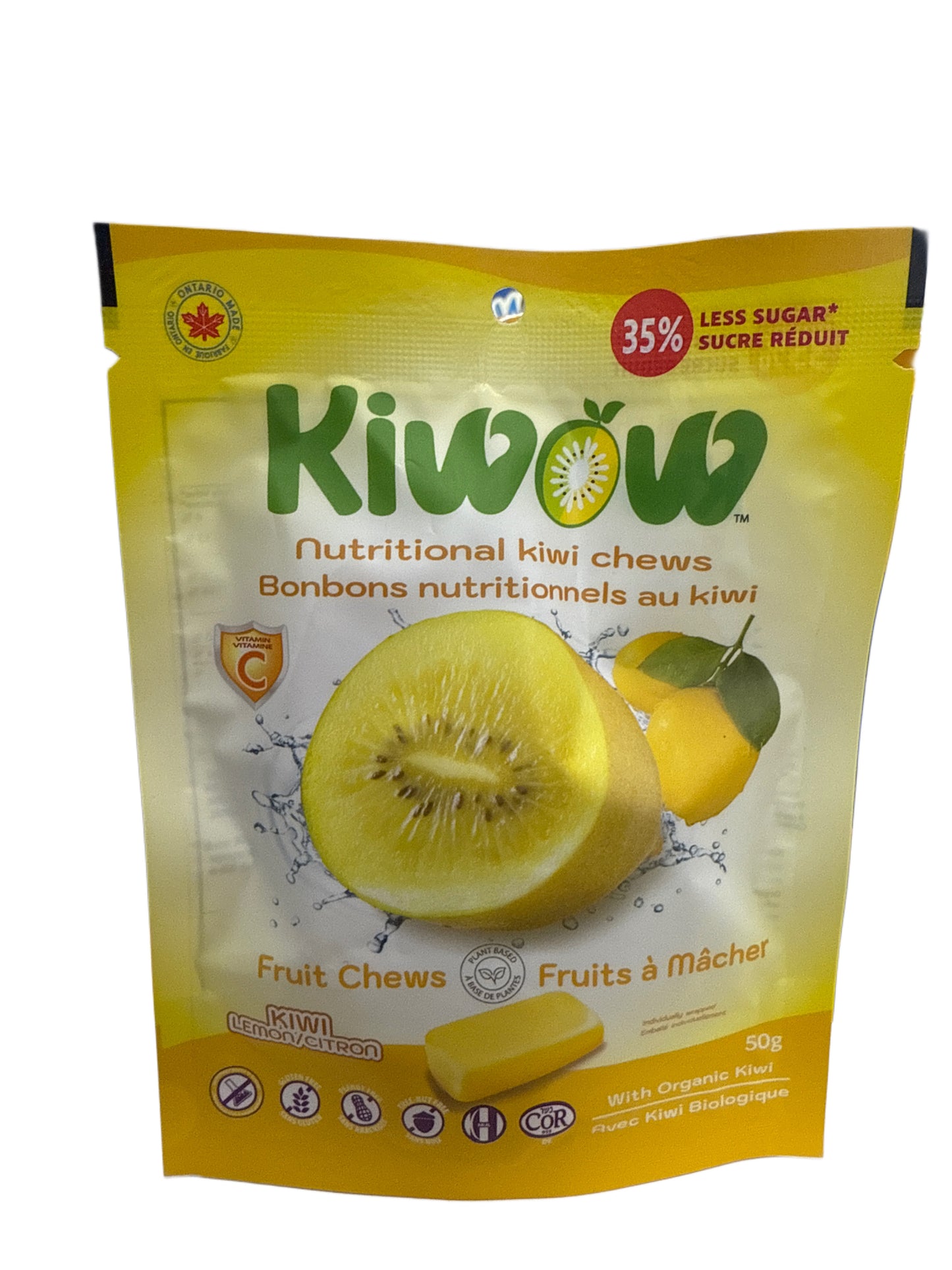 Kiwow Nutritional Kiwi Chews Lemon Flavour 50G - Canadian Edition