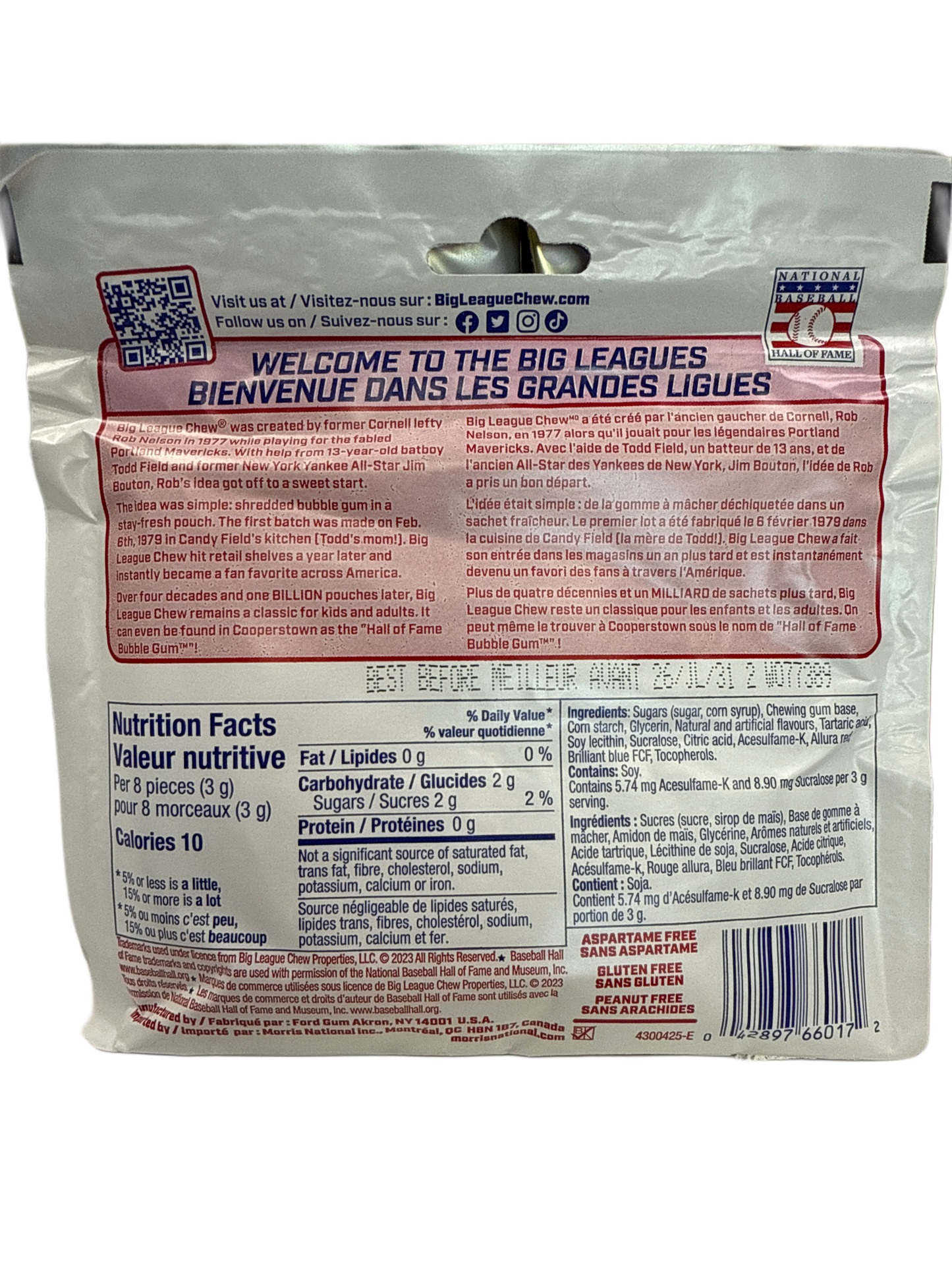 Big League Chew Ground Ball Traubengeschmack 60G - U.S. Ausgabe