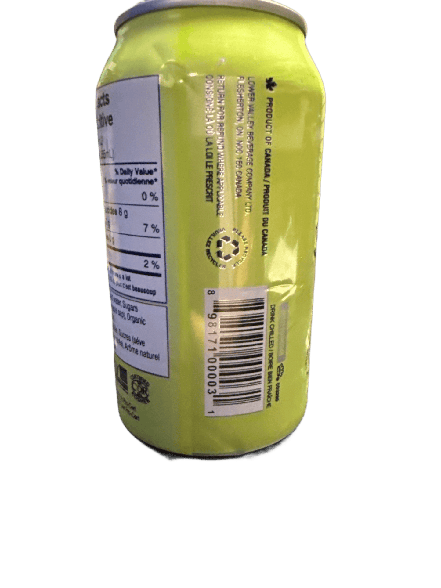 Sap Sucker Lime Sparkling Water Sweetened with Organic Maple Sap 355ML - Canadian Edition