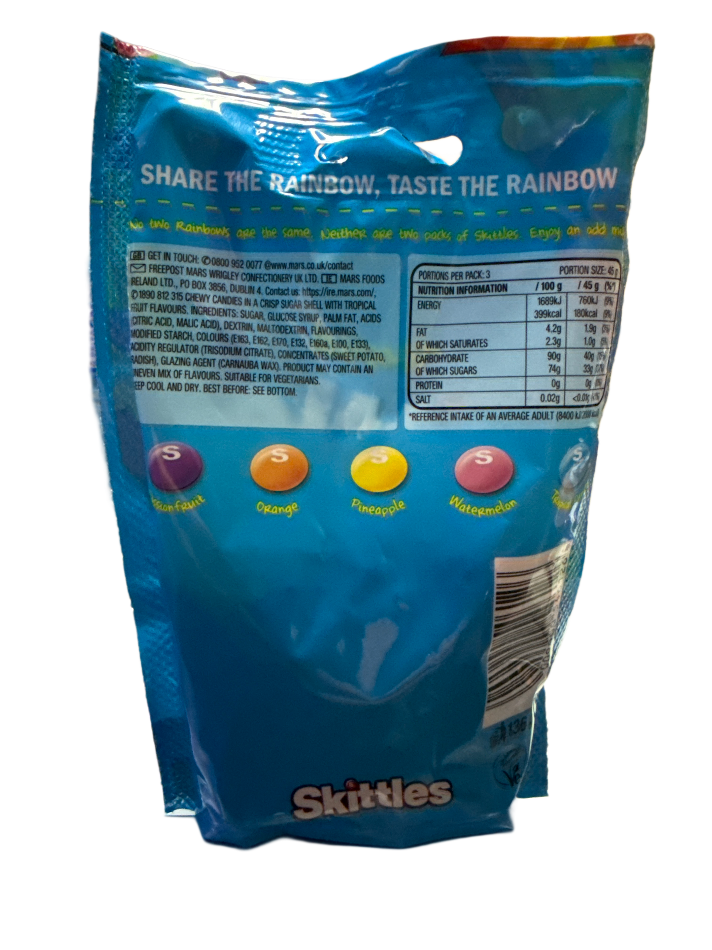 Skittles Tropical 136G - U.K Edition