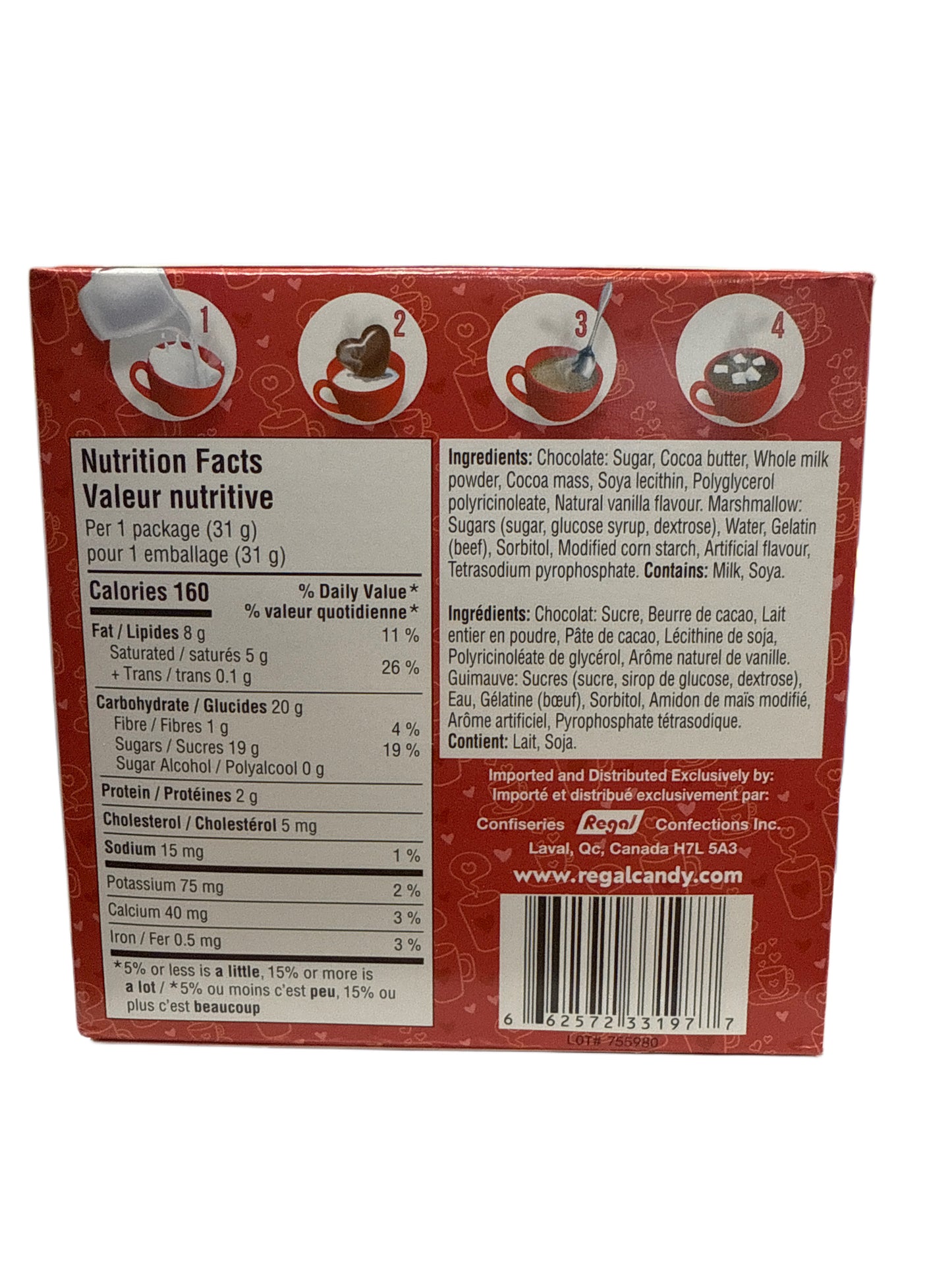 Valentinstag Heiße Belgische Schokoladenbombe 31G - Kanadische Ausgabe