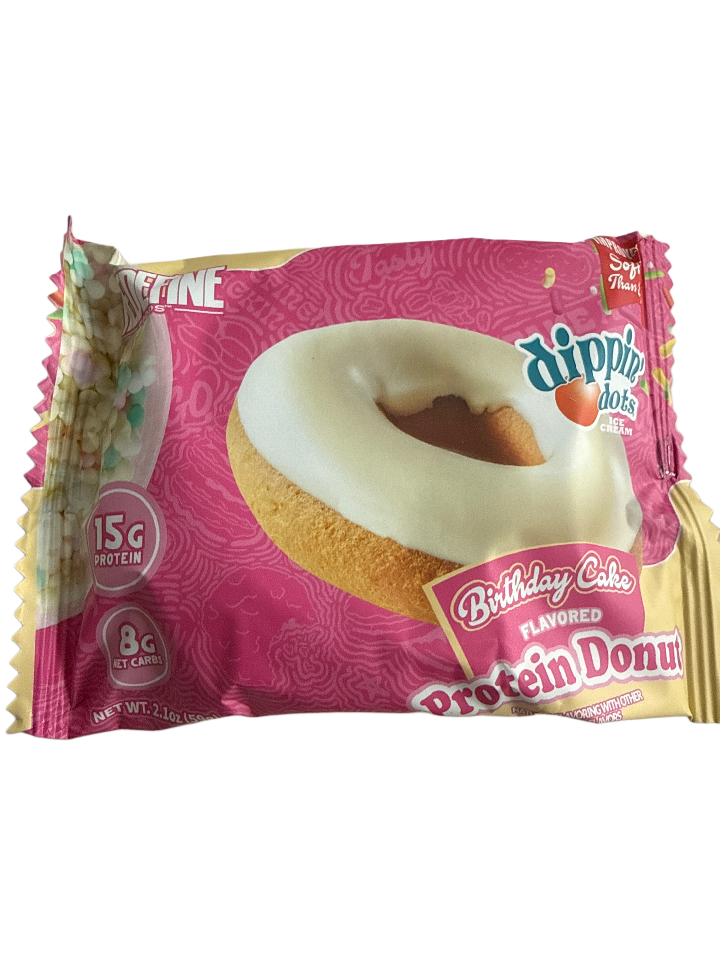 Dippin Dots 15 Gram Birthday Cake Protein Donut 75G - U.S Edition