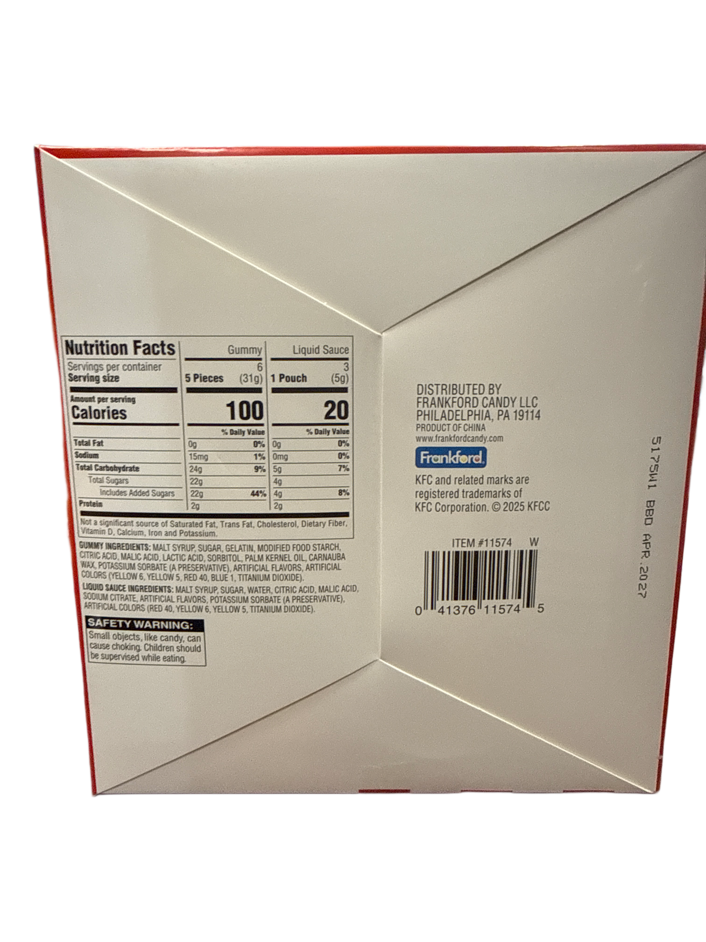 KFC Gummy Fried Chicken Gummy Candy 201G - U.S Edition