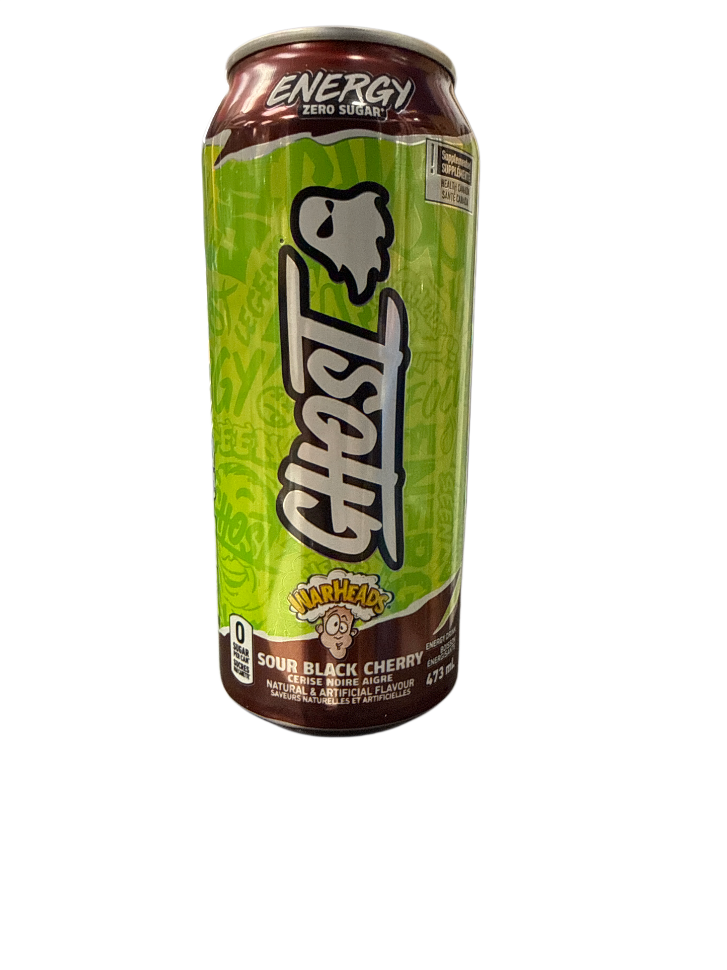 مشروب طاقة شيري أسود حامض خالي من السكر جوست زيرو 473 مل - الطبعة الكندية