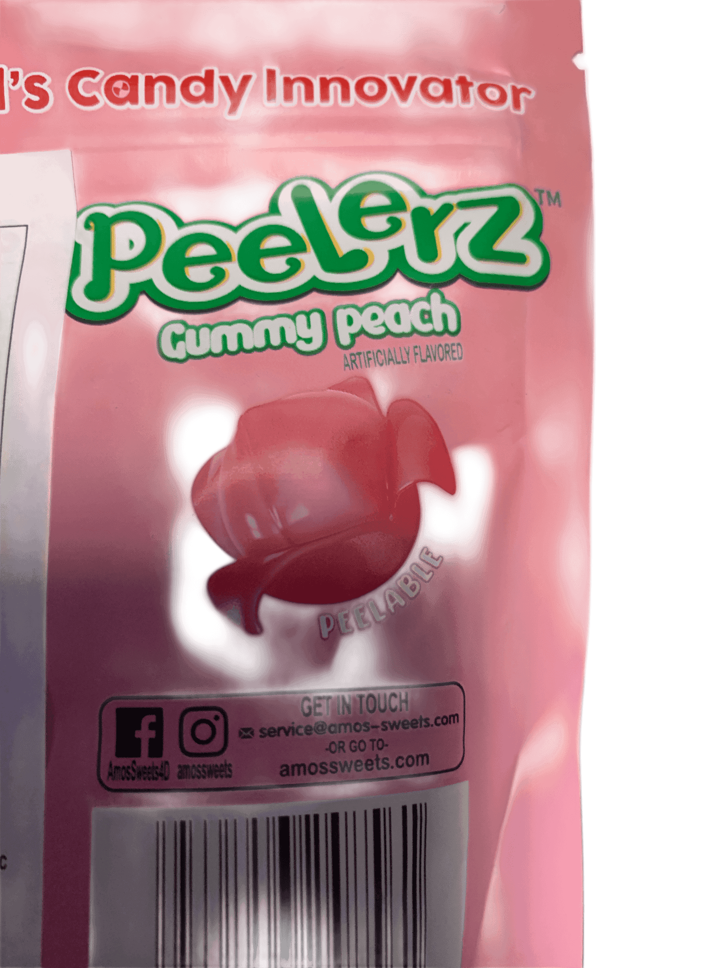 Amos Peelerz Gummy Peach 62G - U.S Edition
