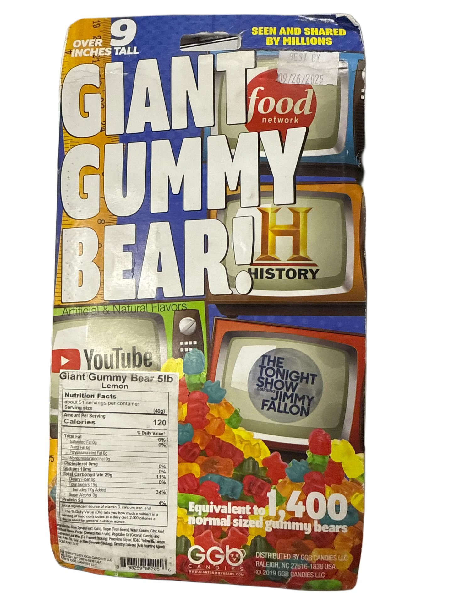 5 Pound Lemon Flavoured Gummy Bear 2040G - U.S Edition