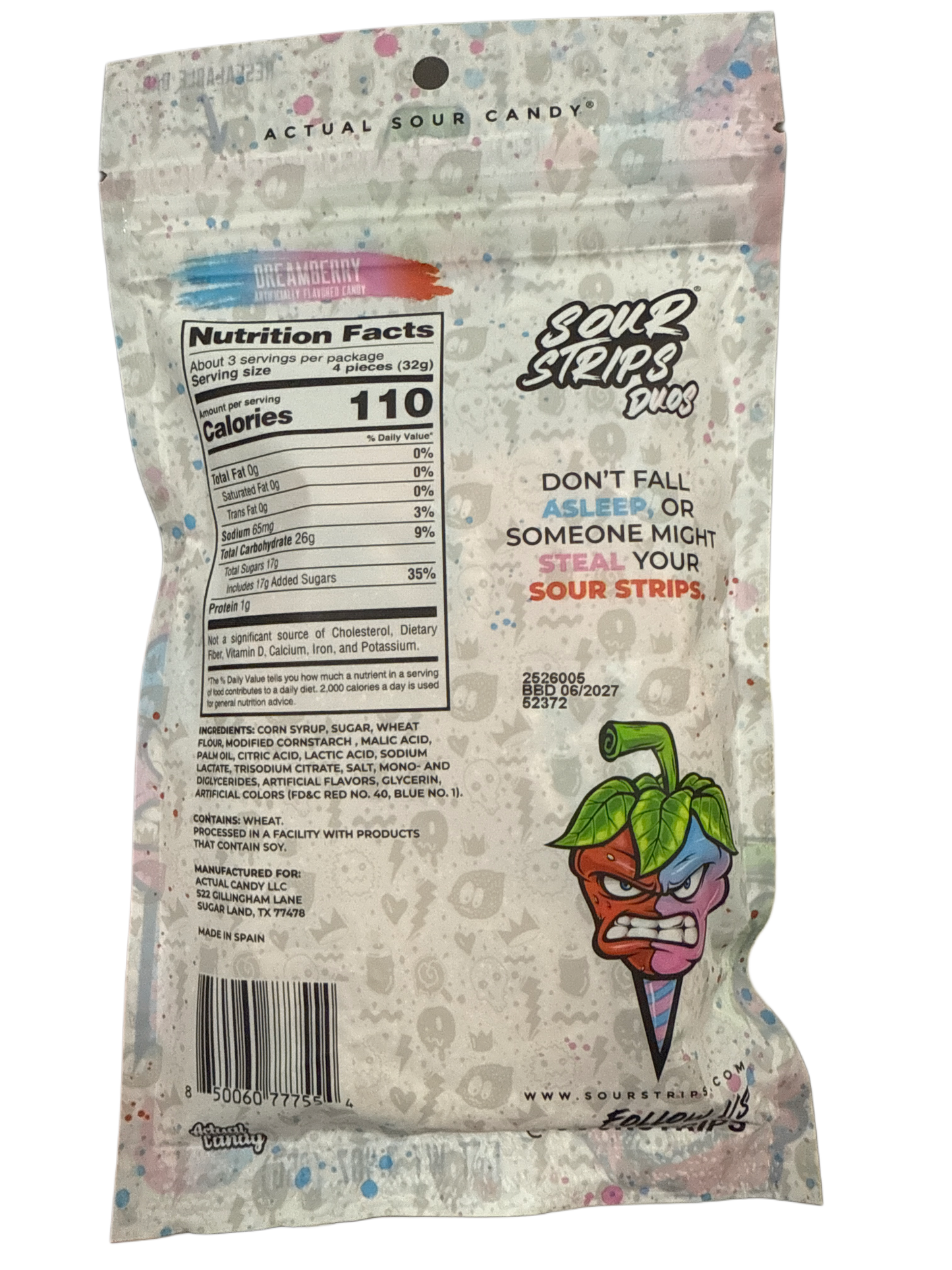 Sour Strips Dous Dreamberry Flavour 96G - U.S Edition