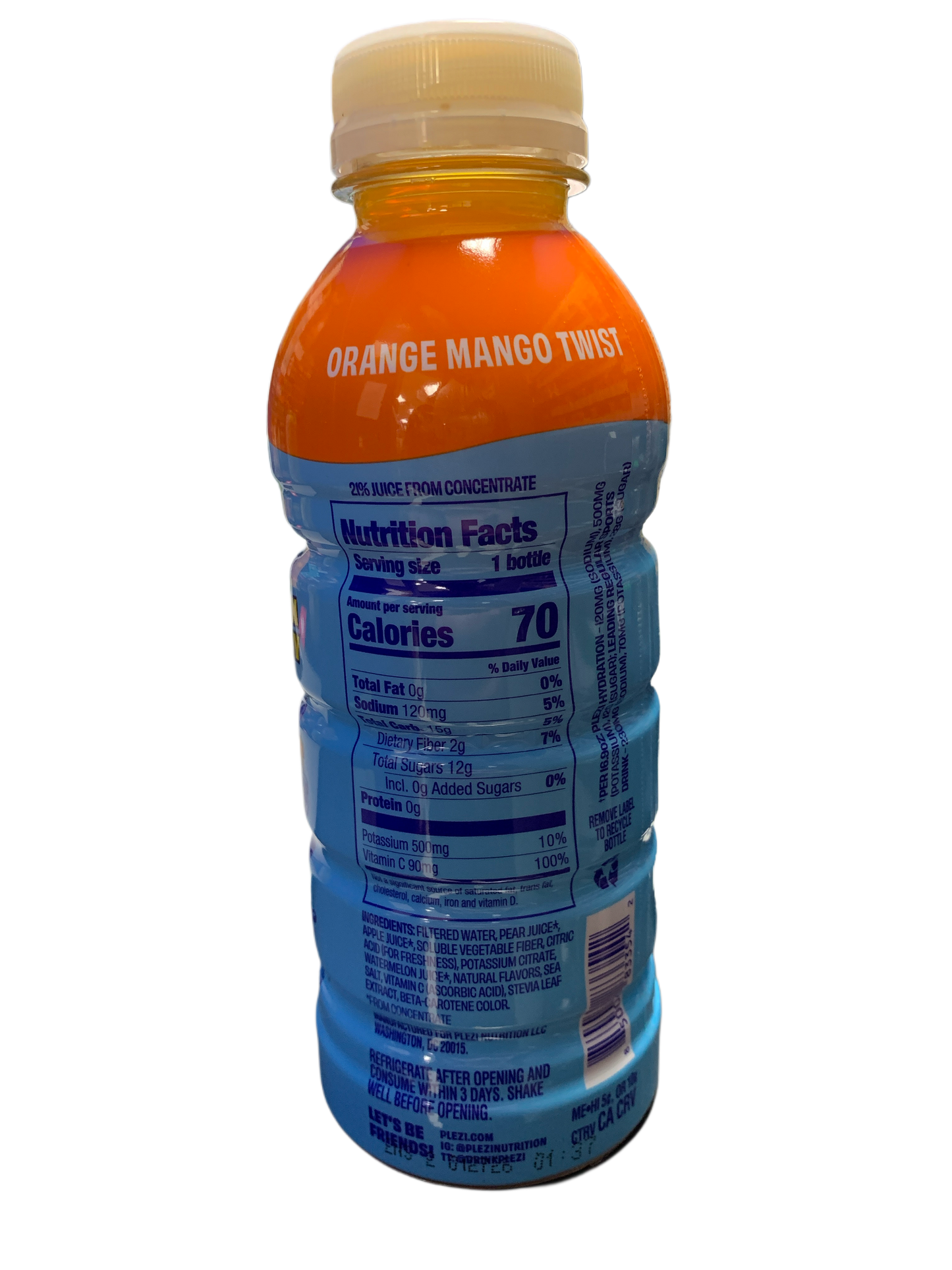 Plezi Hydration (Stephen Curry) Orange Mango Twist Flavour 500ML - U.S Edition