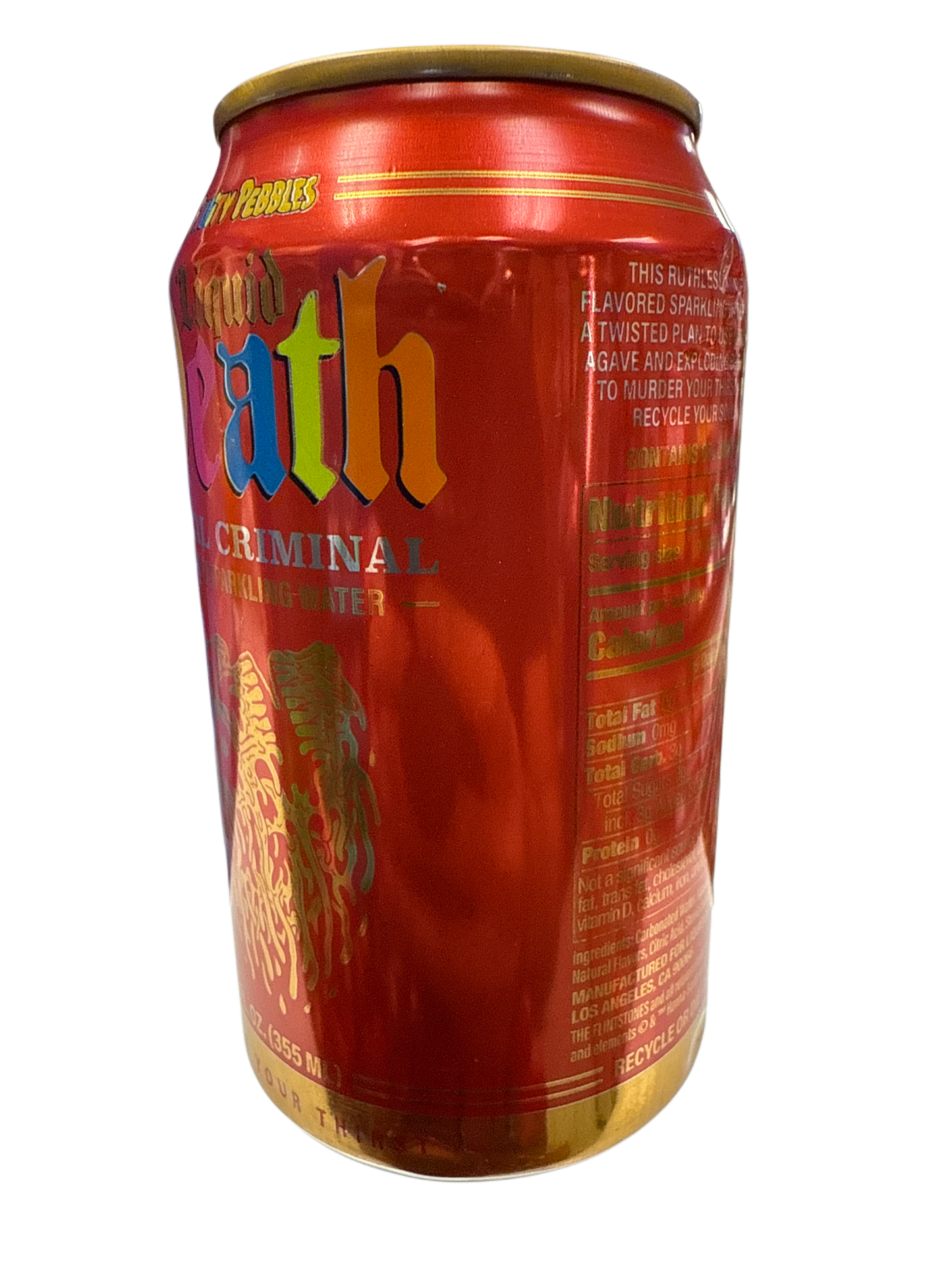 Liquid Death Limited Edition Cereal Criminal  Fruity Pebbles Flavour 355ML - U.S Edition