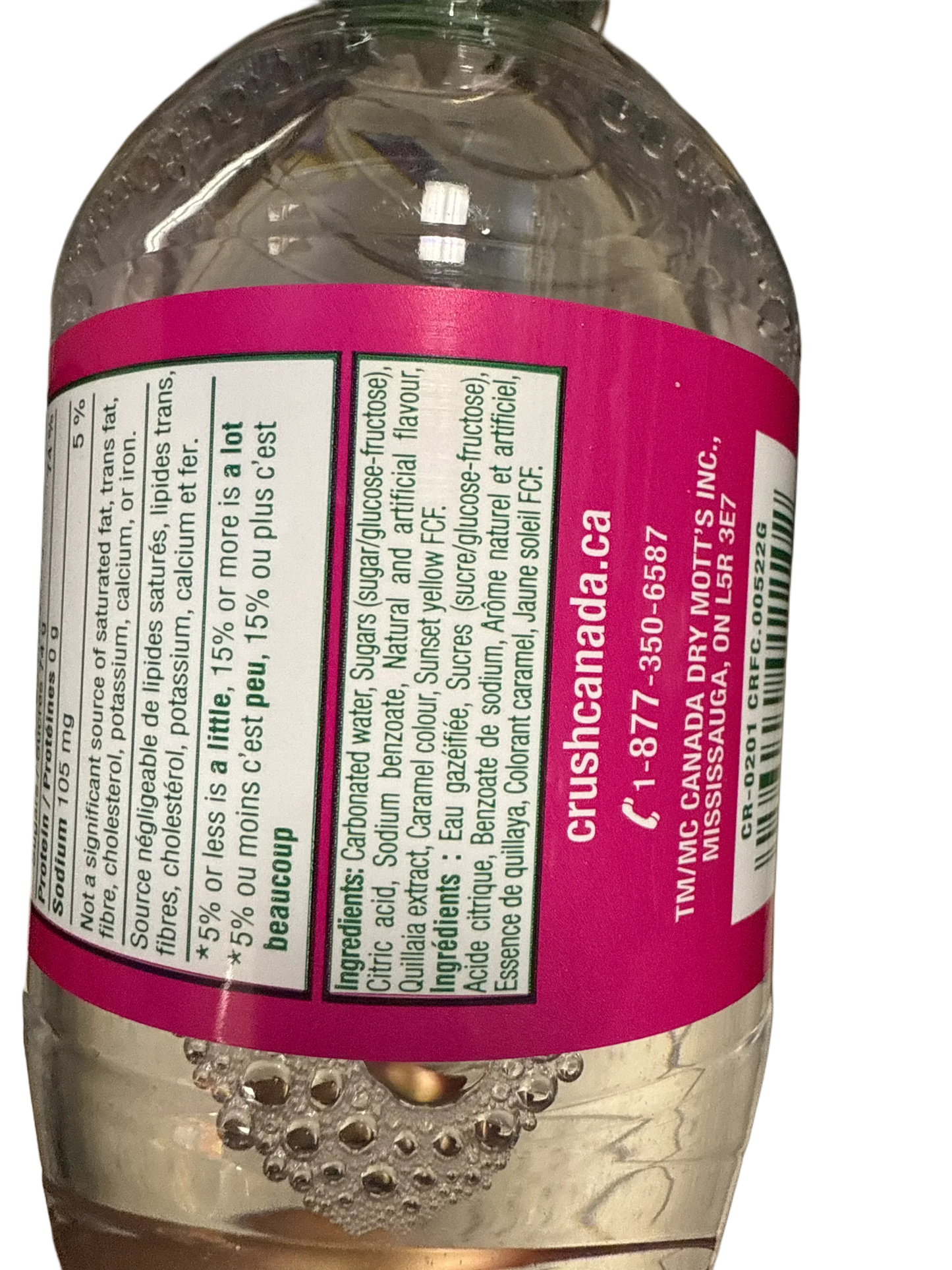 Crush Cream Soda Clear 500ML - Canadian Edition
