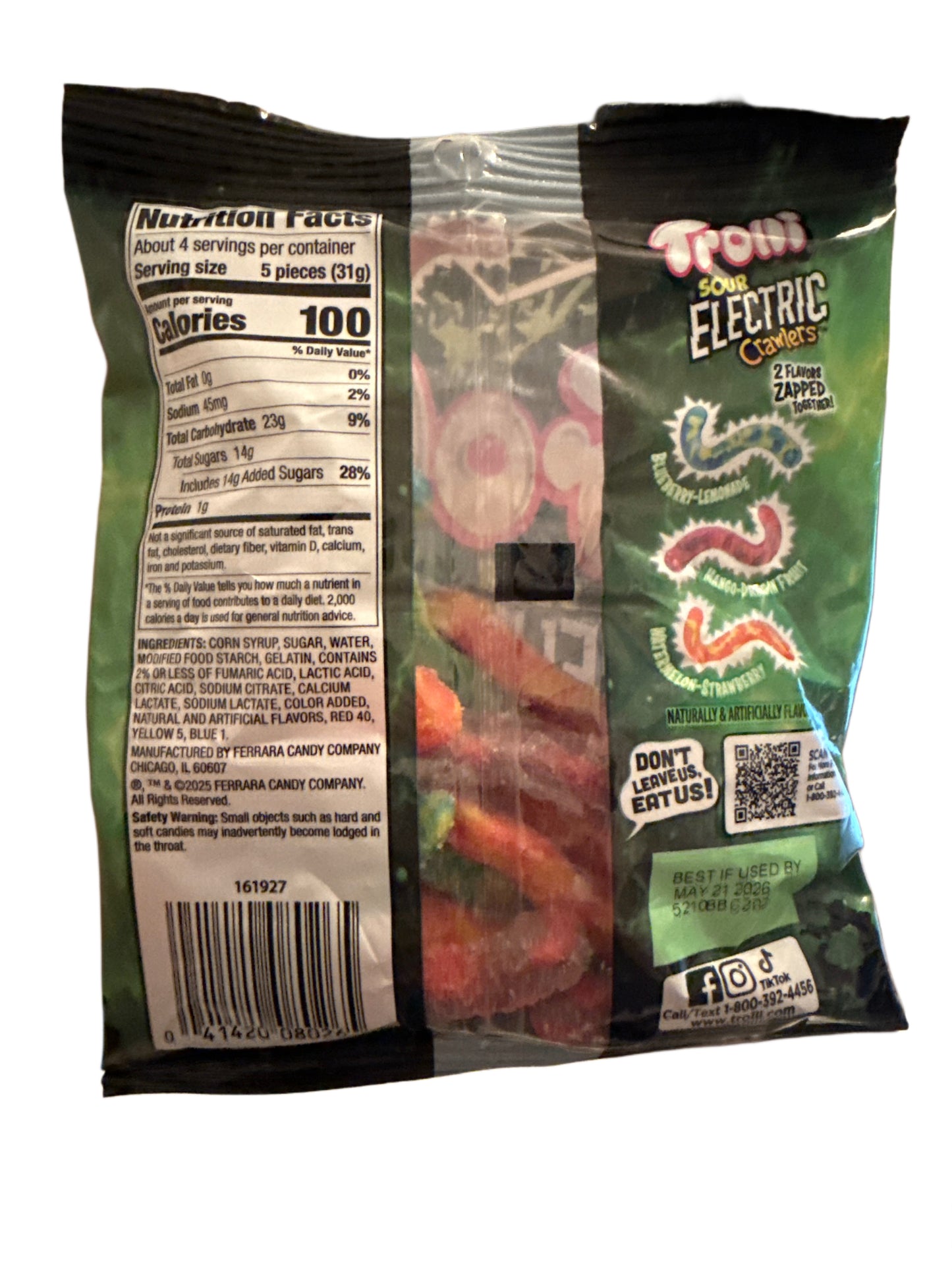 Trolli Saure Elektrische Krabbeltiere Weingummi 120G - US-Ausgabe