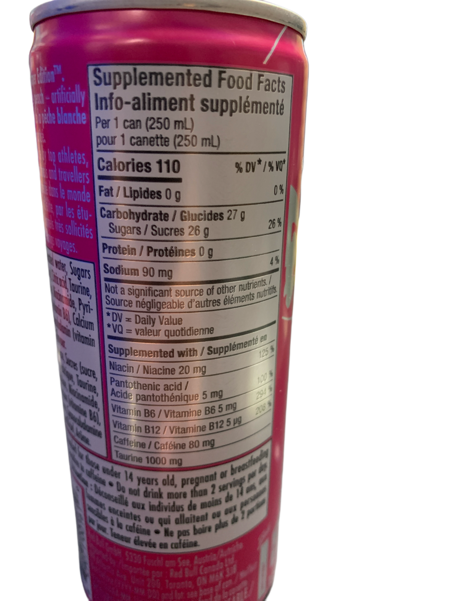 Red Bull Summer Edition White Peach Flavour 250ML - Canadian Edition