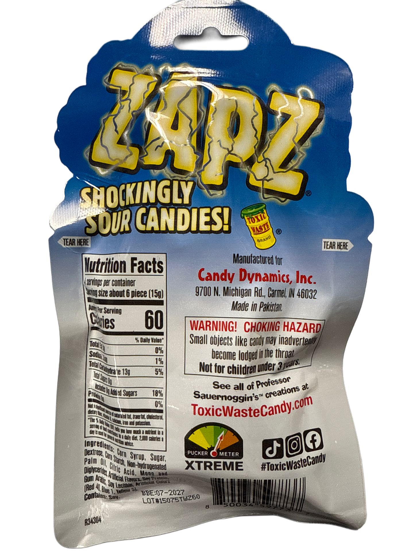 Toxic Waste Zapz Shockingly Sour Candies 60G - U.S Edition