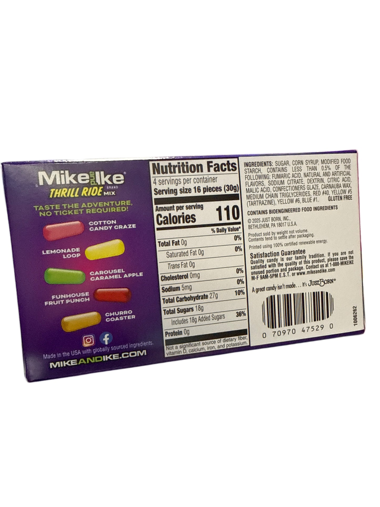 Mike And Ike Thrill Ride Mix 120G - U.S Edition