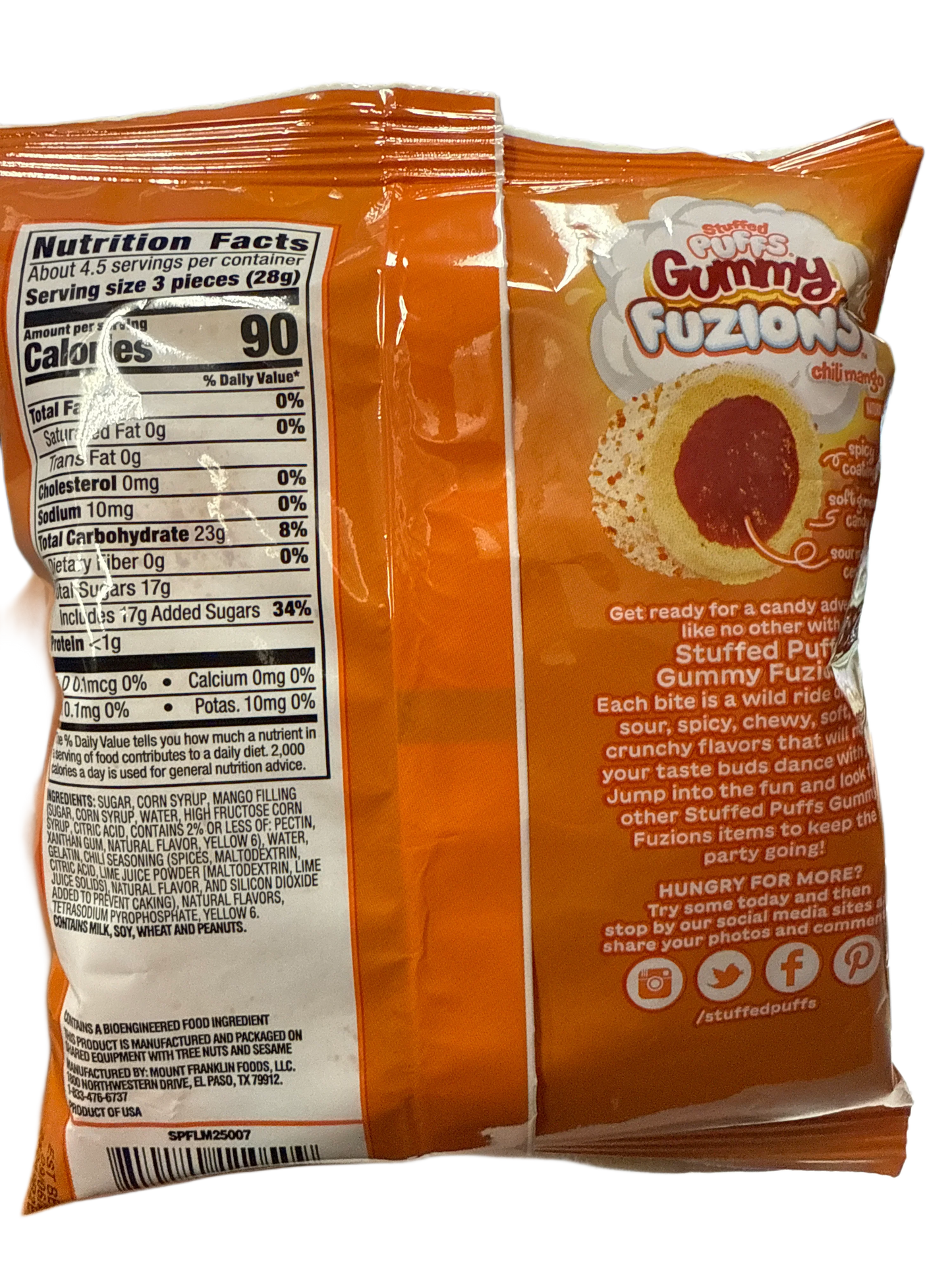 Stuffed Puffs Gummy Fuzions Chili Mango Marshmallows 123G - U.S Edition
