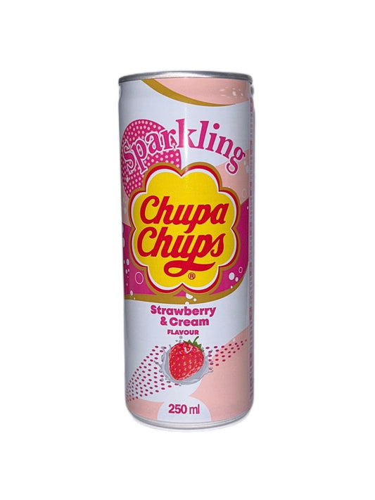 Chupa Chups Sparkling Strawberry & Cream 250ML - Extreme Snacks