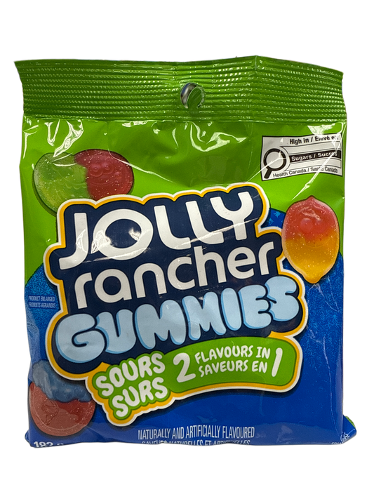 Jolly Rancher Gummies Sour 2 In 1 Flavour 182G - Canadian Edition