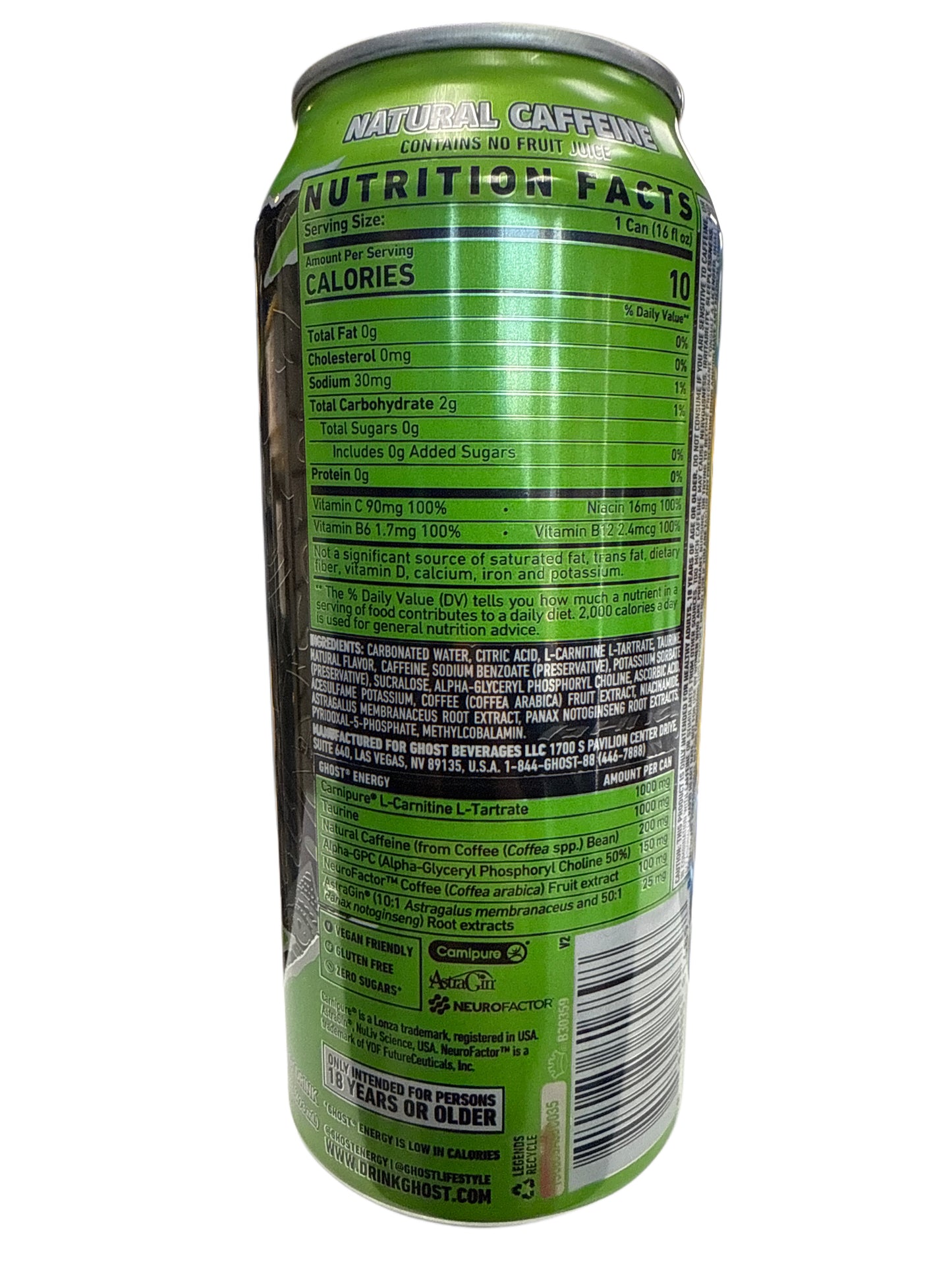Ghost Energy Zéro Sucre Saveur Limeade Électrique 473ML - Édition U.S