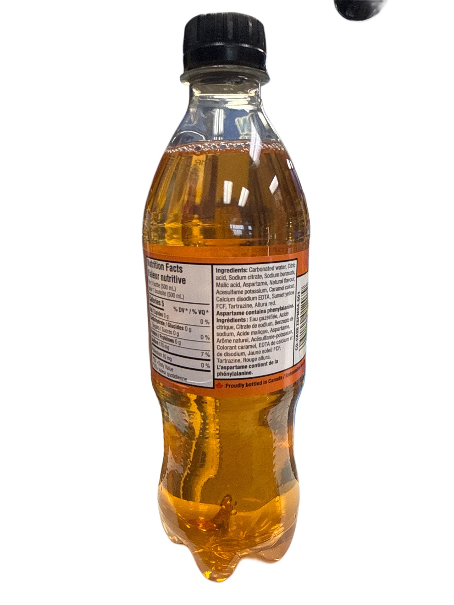 Canada Dry Zero Sugar Peach Mango Bottle 500ML - Canadian Edition