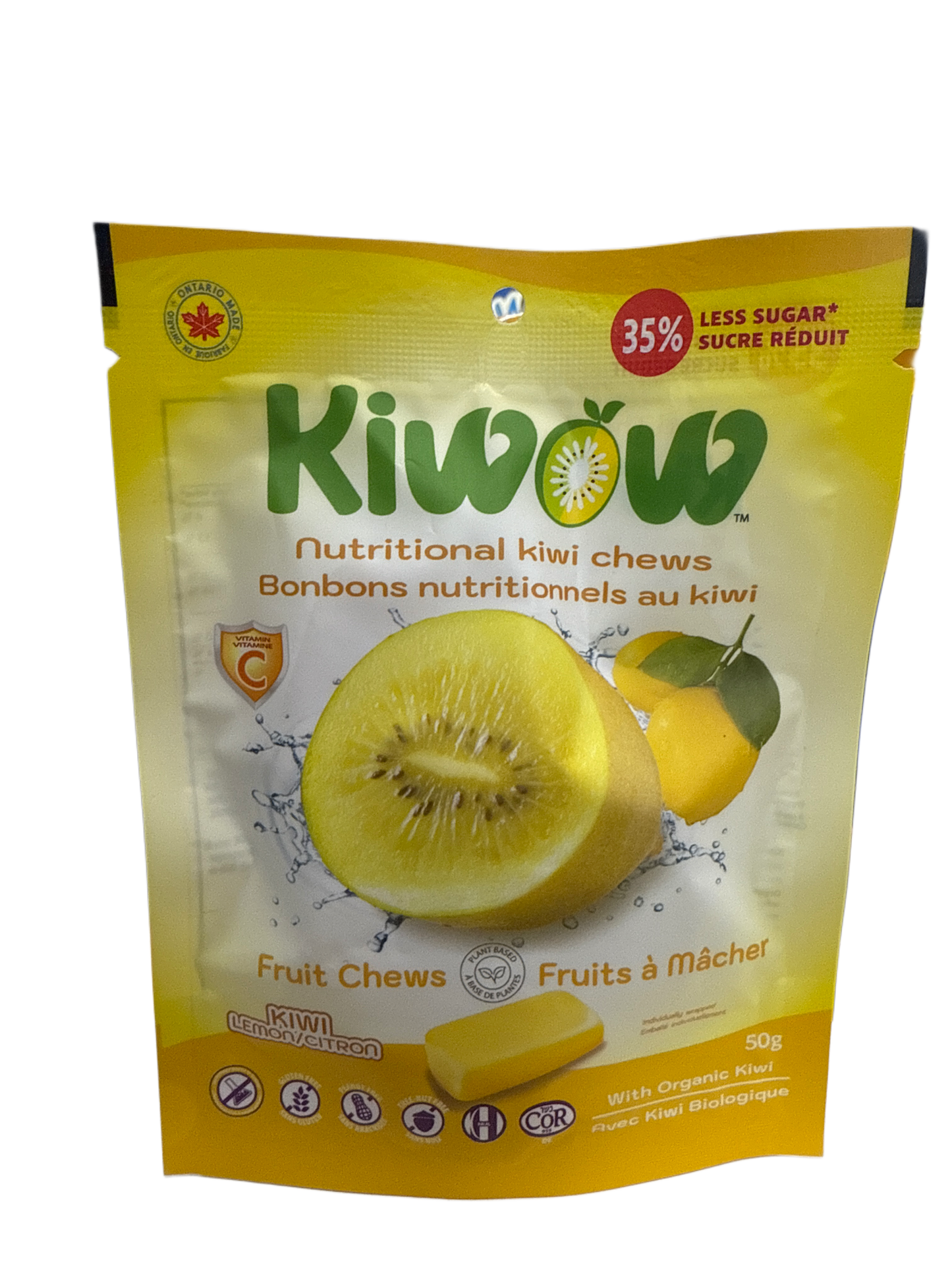 Kiwow Nutritional Kiwi Chews Lemon Flavour 50G - Canadian Edition