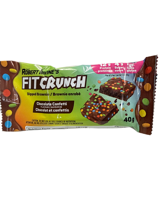 Robert Irvines Fit Crunch Protein 12G Chocolate Confetti Brownie 40G - U.S Edition
