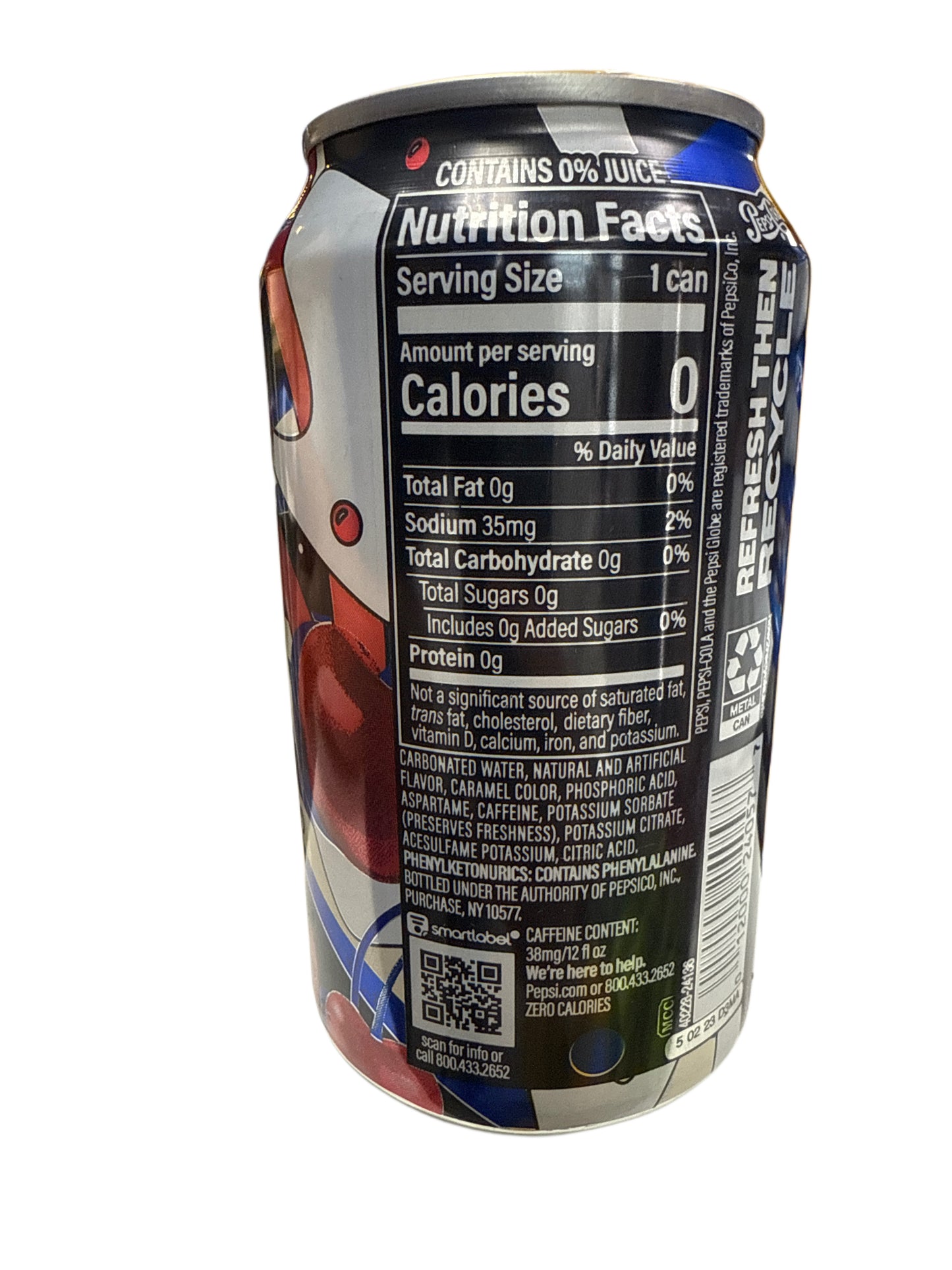 Pepsi Zero Sugar Wild Cherry And Cream 355ML - U.K Edition