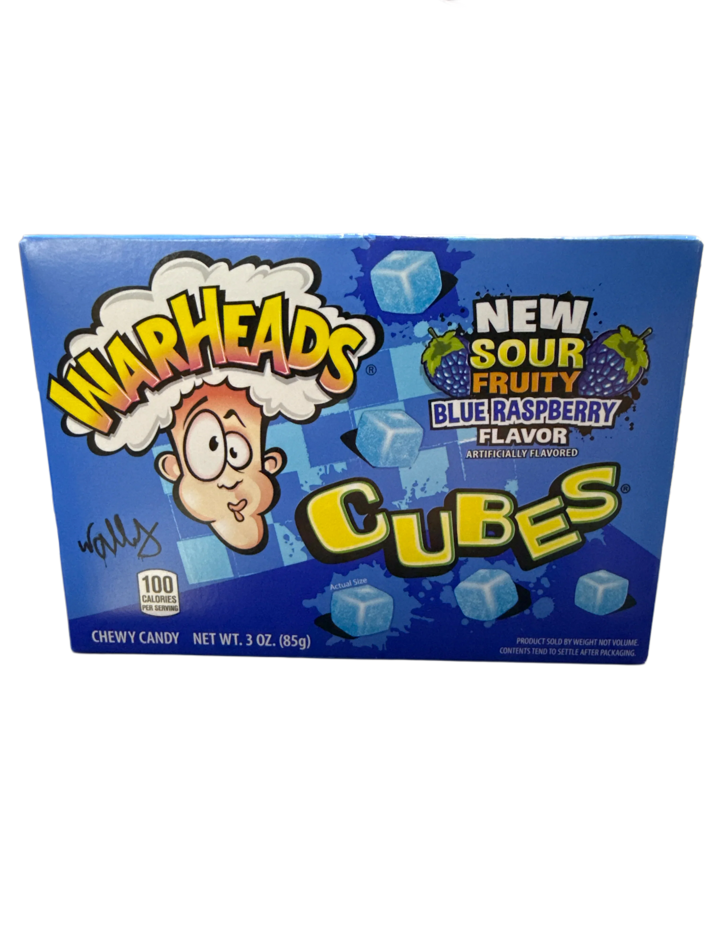 Warheads Sour Blue Raspberry Cubes 85G - U.S Edition