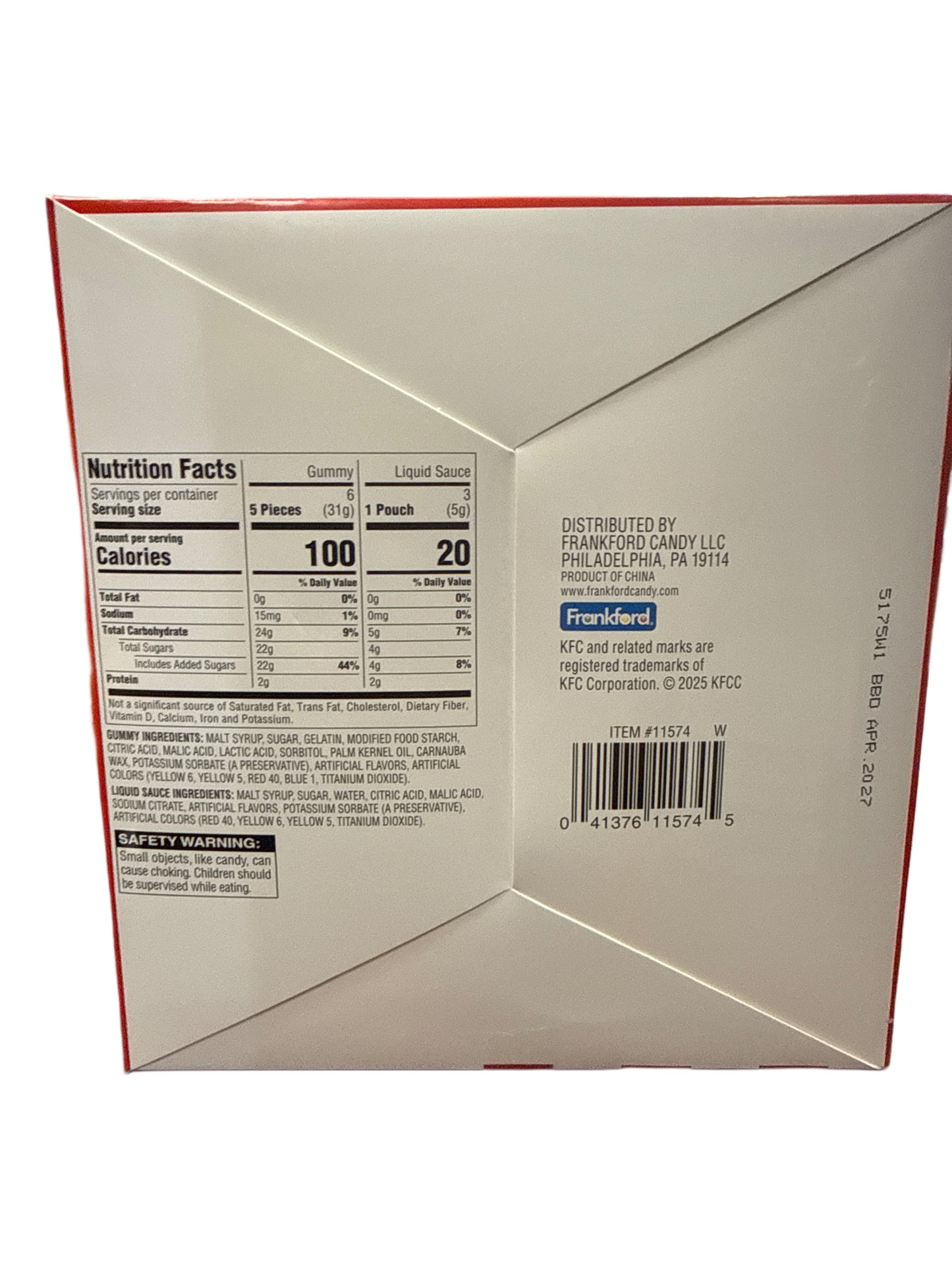 KFC Gummy Fried Chicken Gummy Candy 201G - U.S Edition