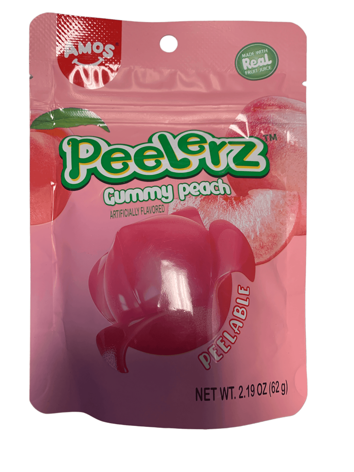 Amos Peelerz Gummy Peach 62G - U.S Edition